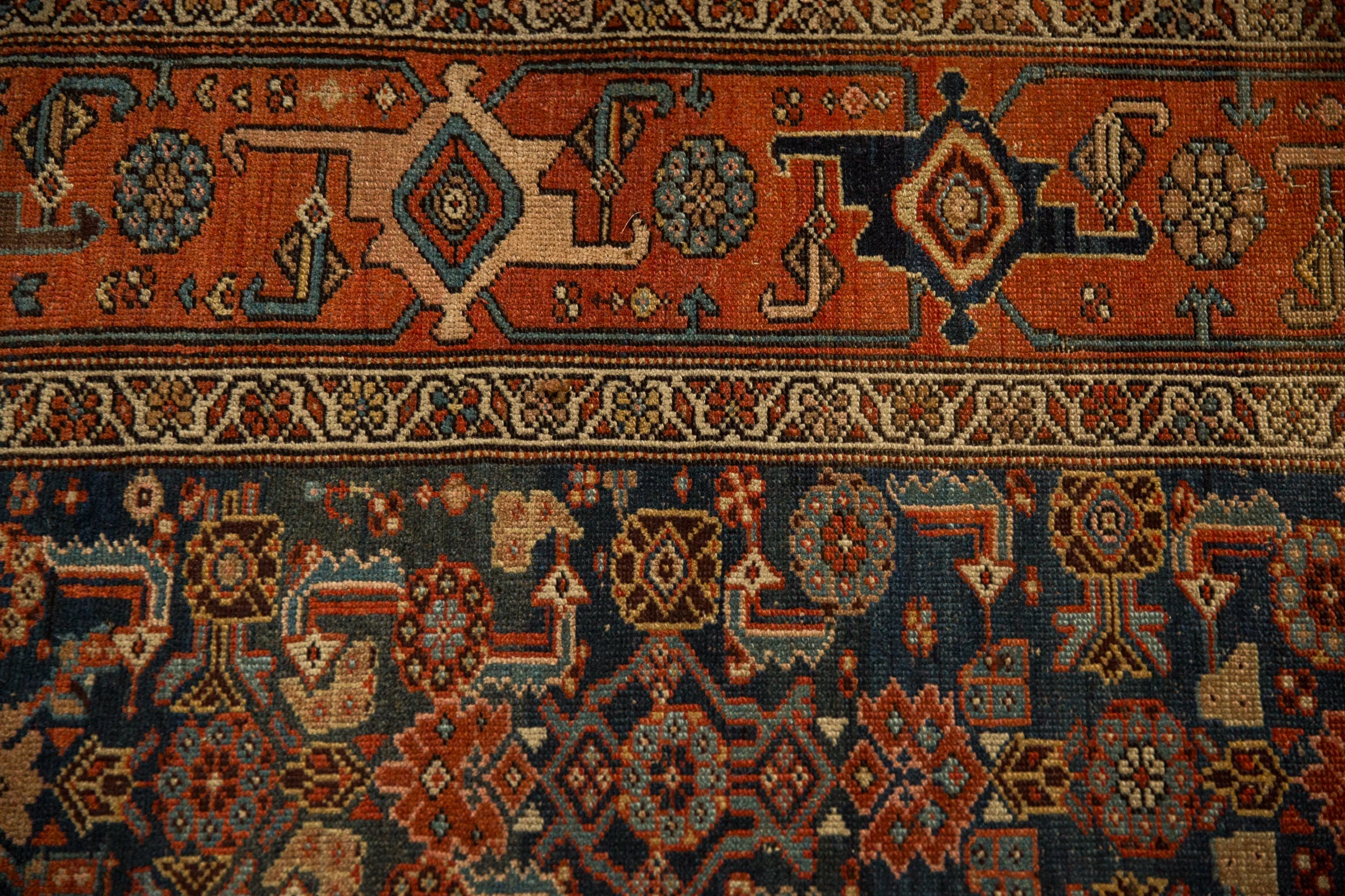 3.5x6.5 Antique Kurdish Hamadan Rug - Image 3