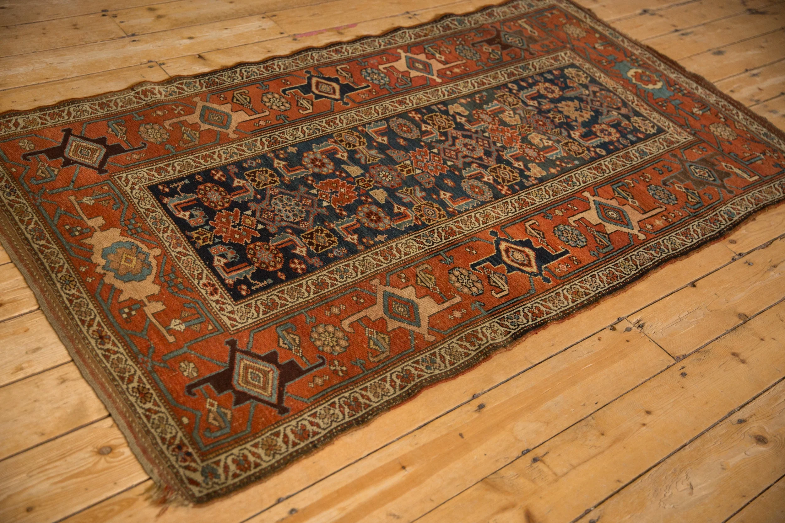 3.5x6.5 Antique Kurdish Hamadan Rug - Image 7