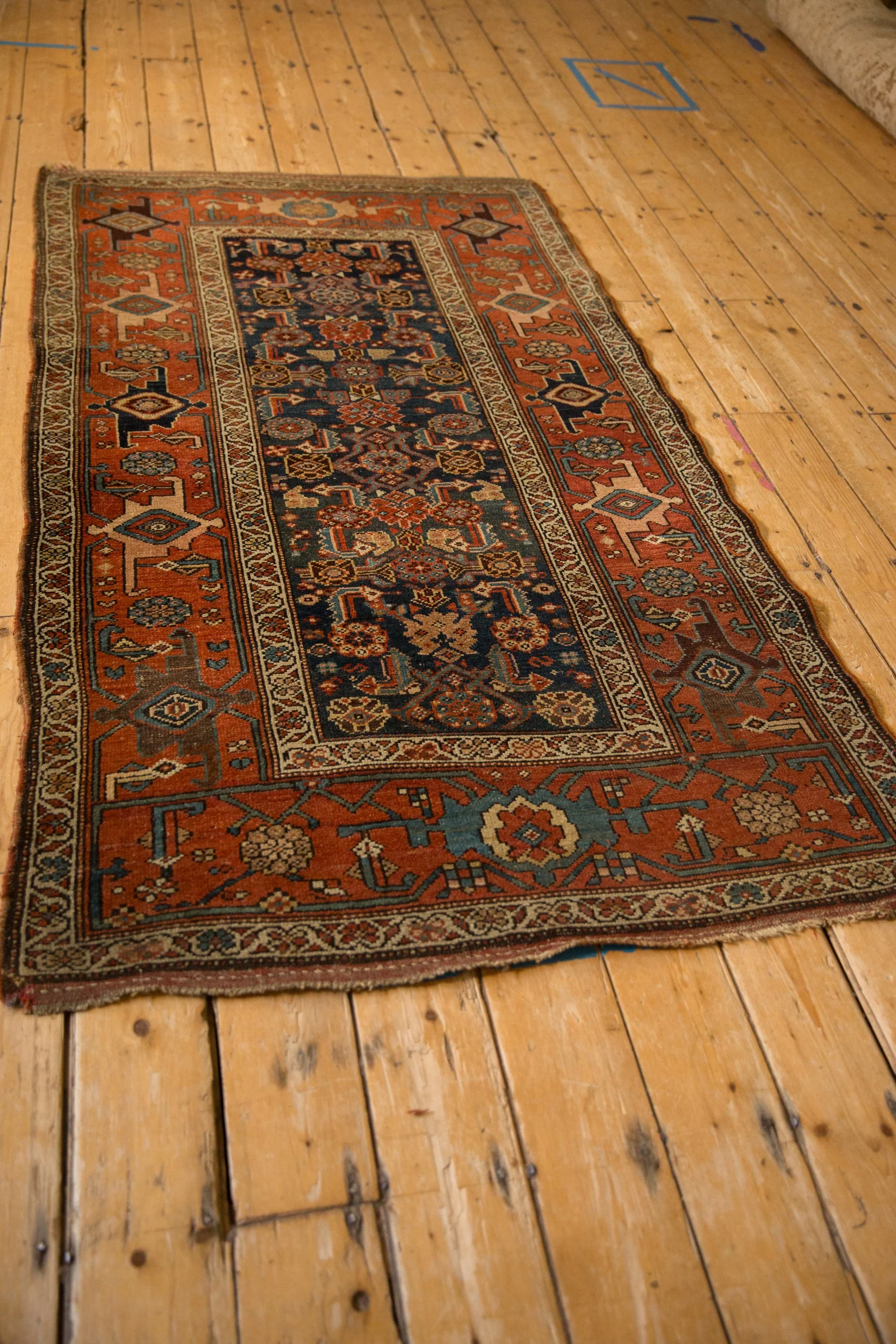 3.5x6.5 Antique Kurdish Hamadan Rug - Image 8
