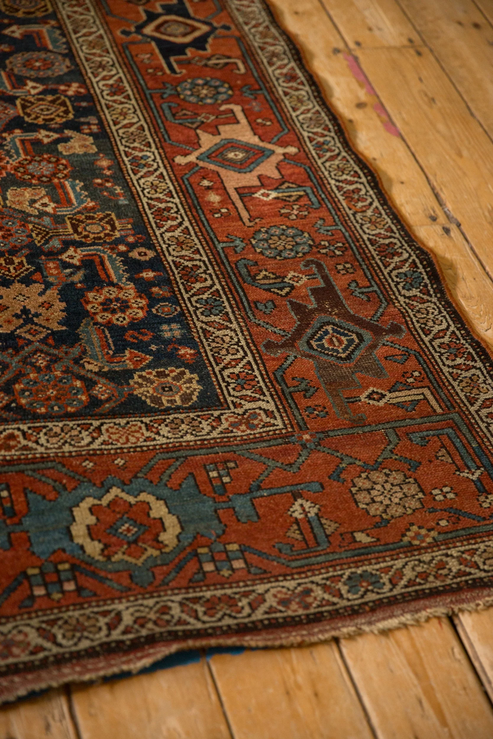 3.5x6.5 Antique Kurdish Hamadan Rug - Image 9