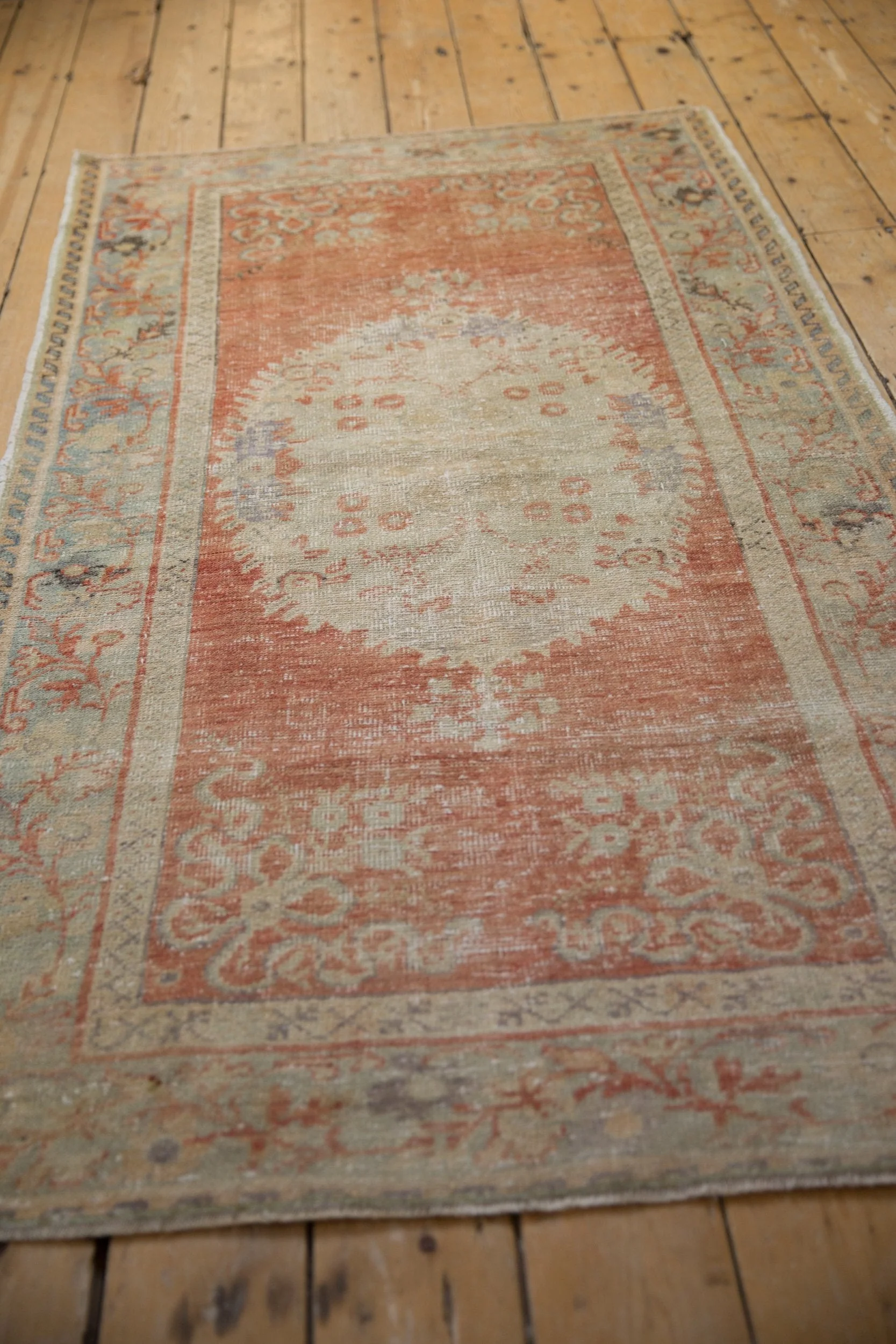 3.5x6.5 Vintage Distressed Oushak Rug - Image 7