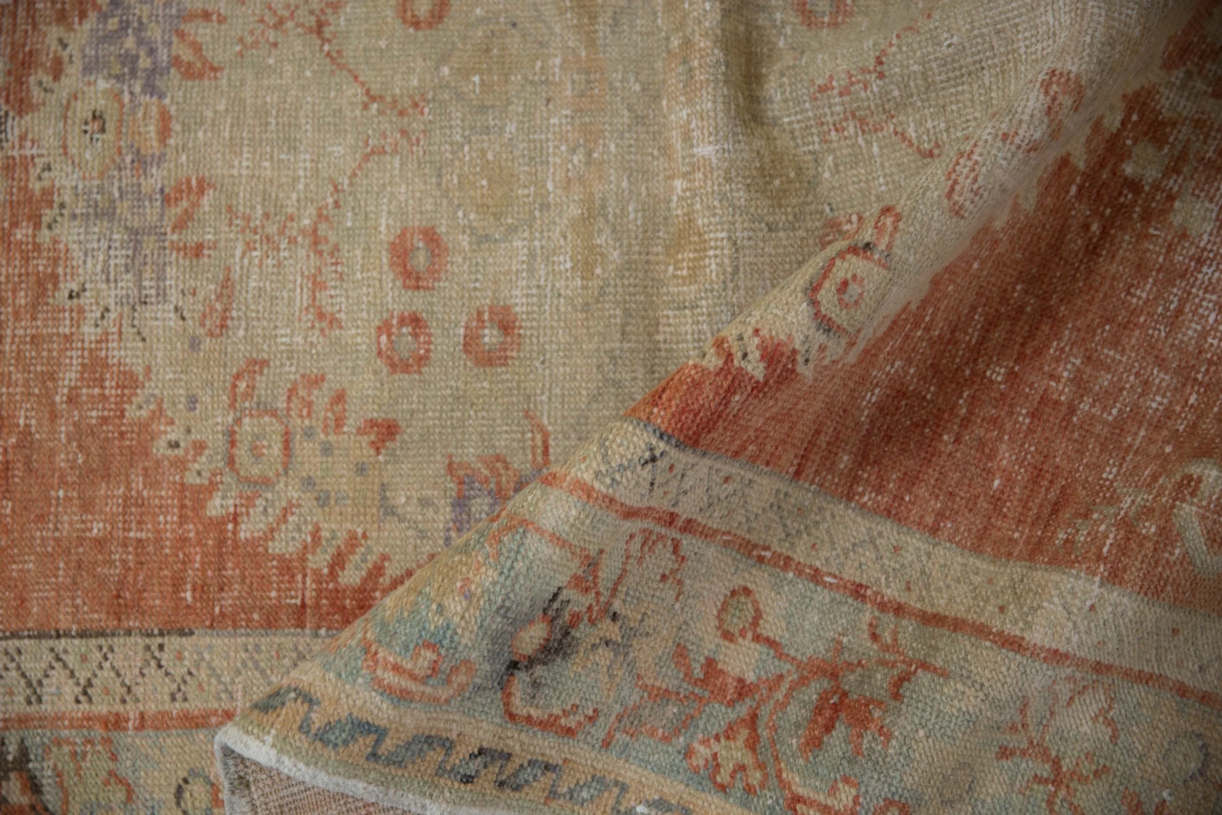 3.5x6.5 Vintage Distressed Oushak Rug - Image 9