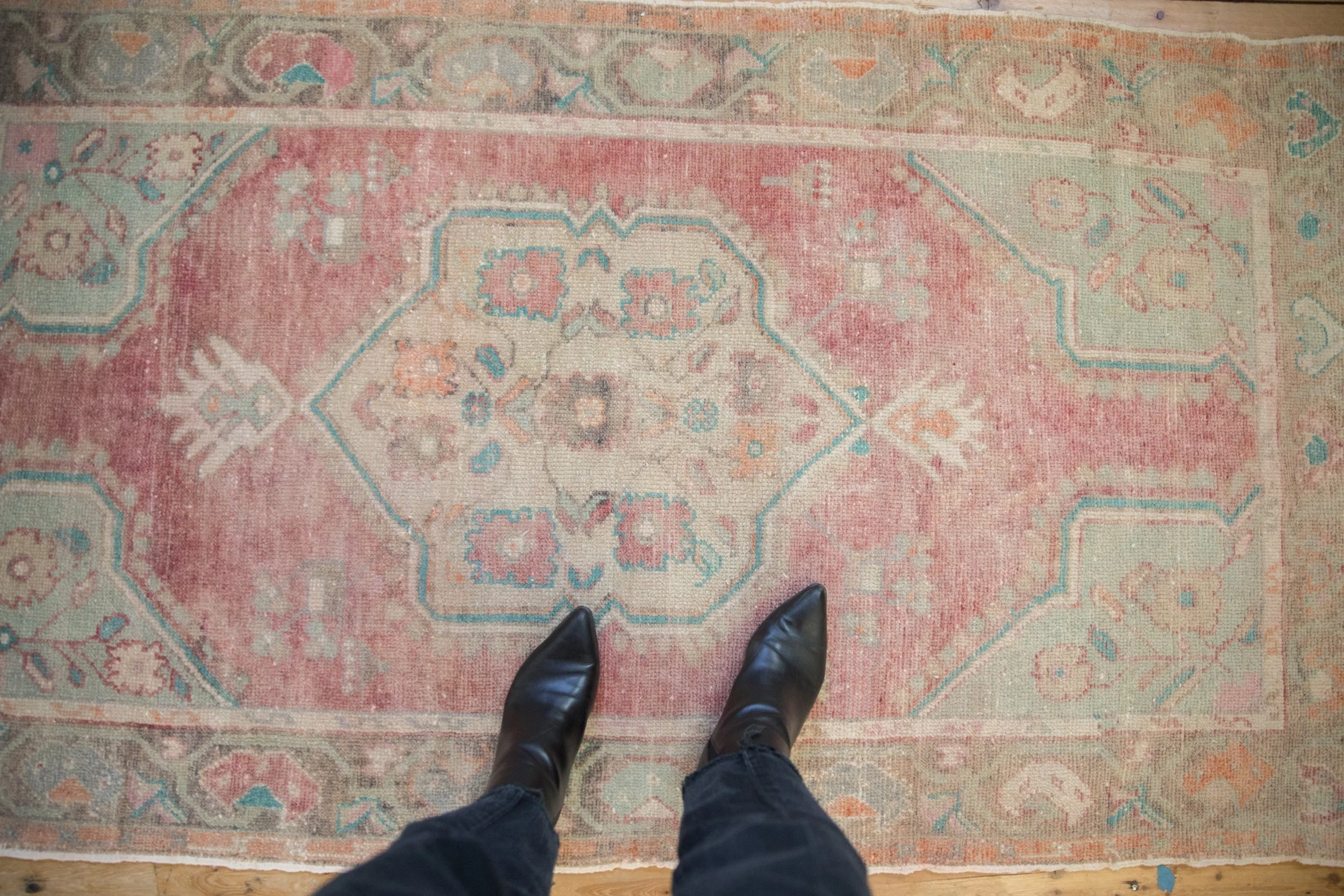 3.5x6.5 Vintage Distressed Oushak Rug - Image 2