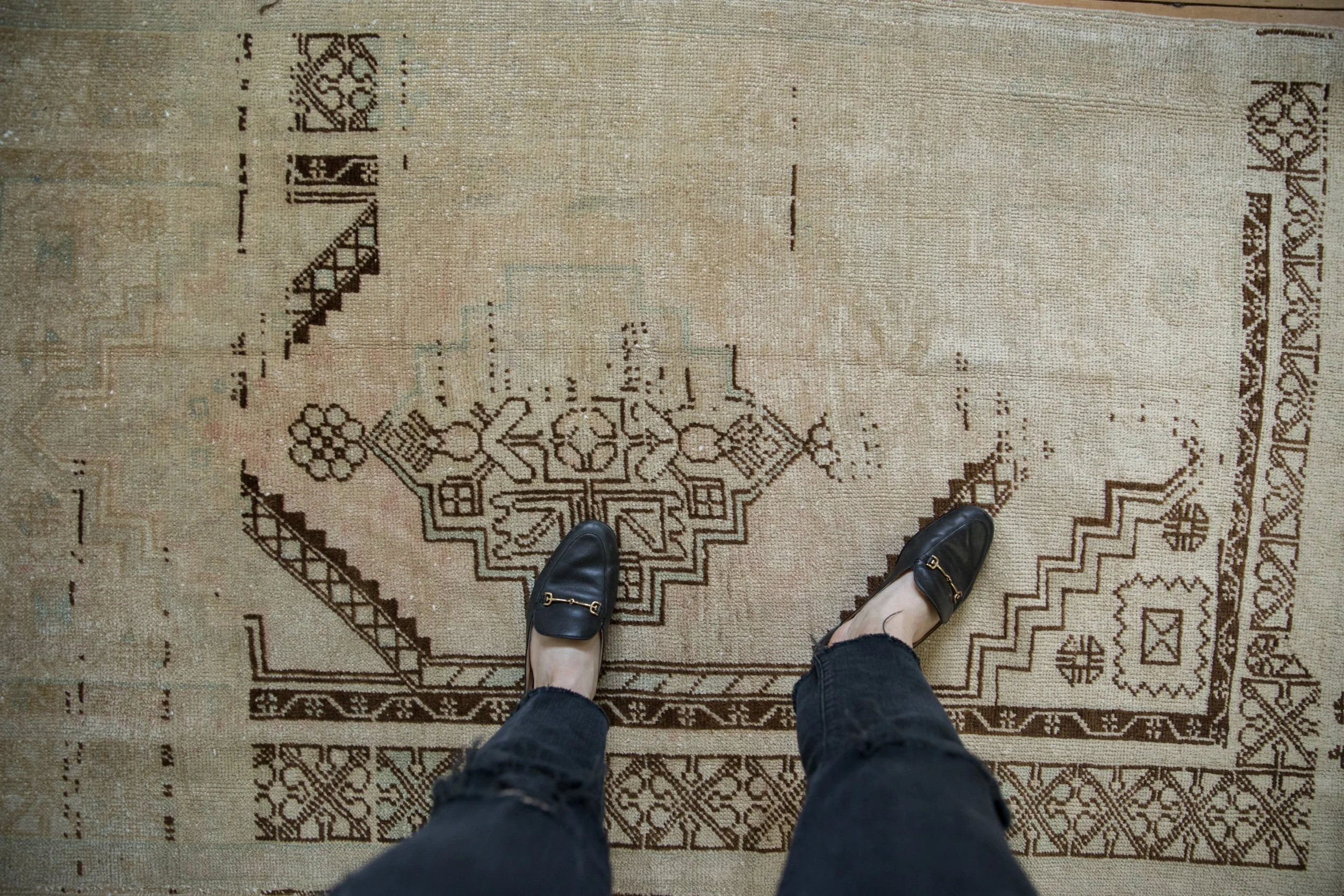 3.5x6.5 Vintage Distressed Oushak Rug - Image 2