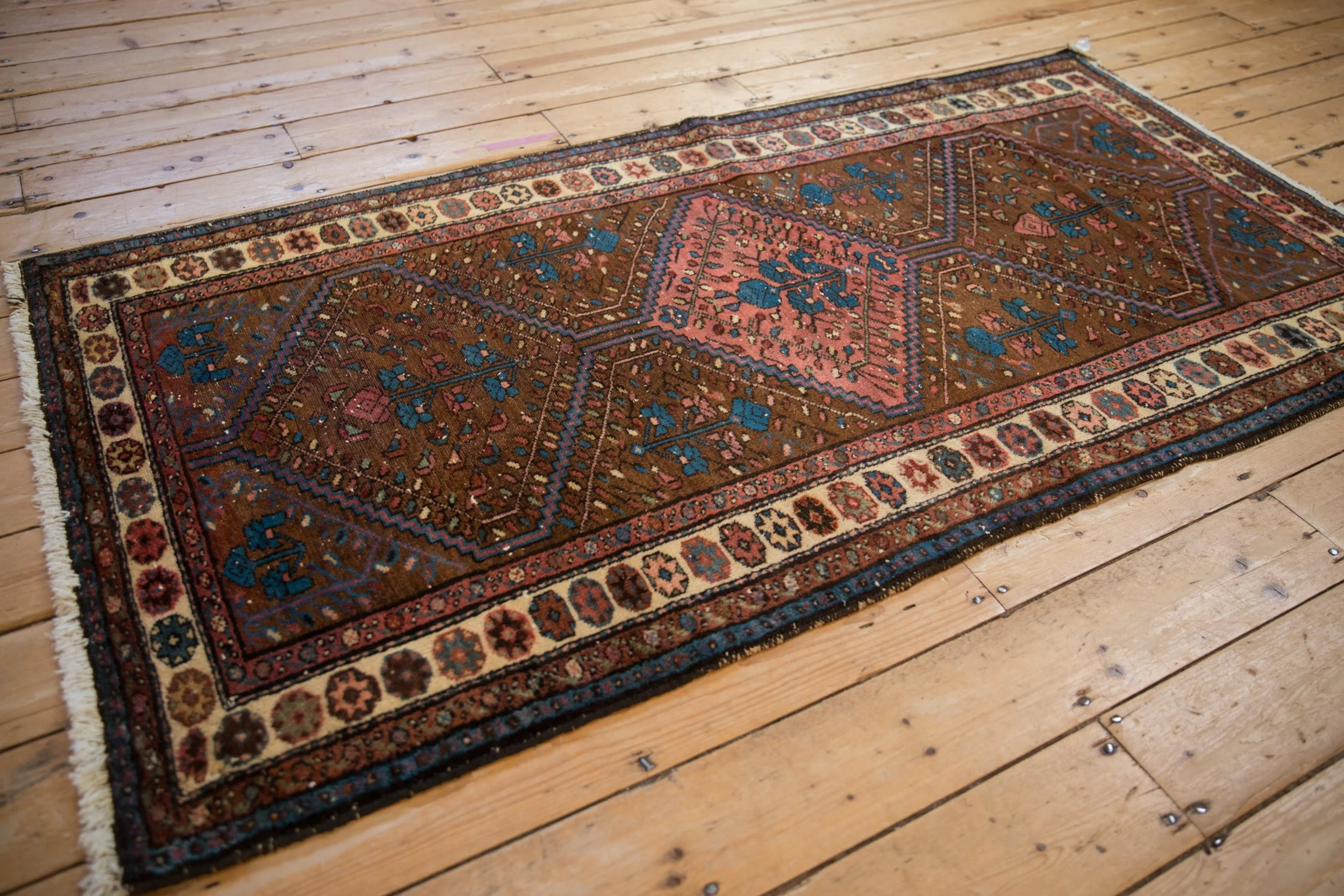 3.5x6.5 Vintage Kurdish Hamadan Rug - Image 11