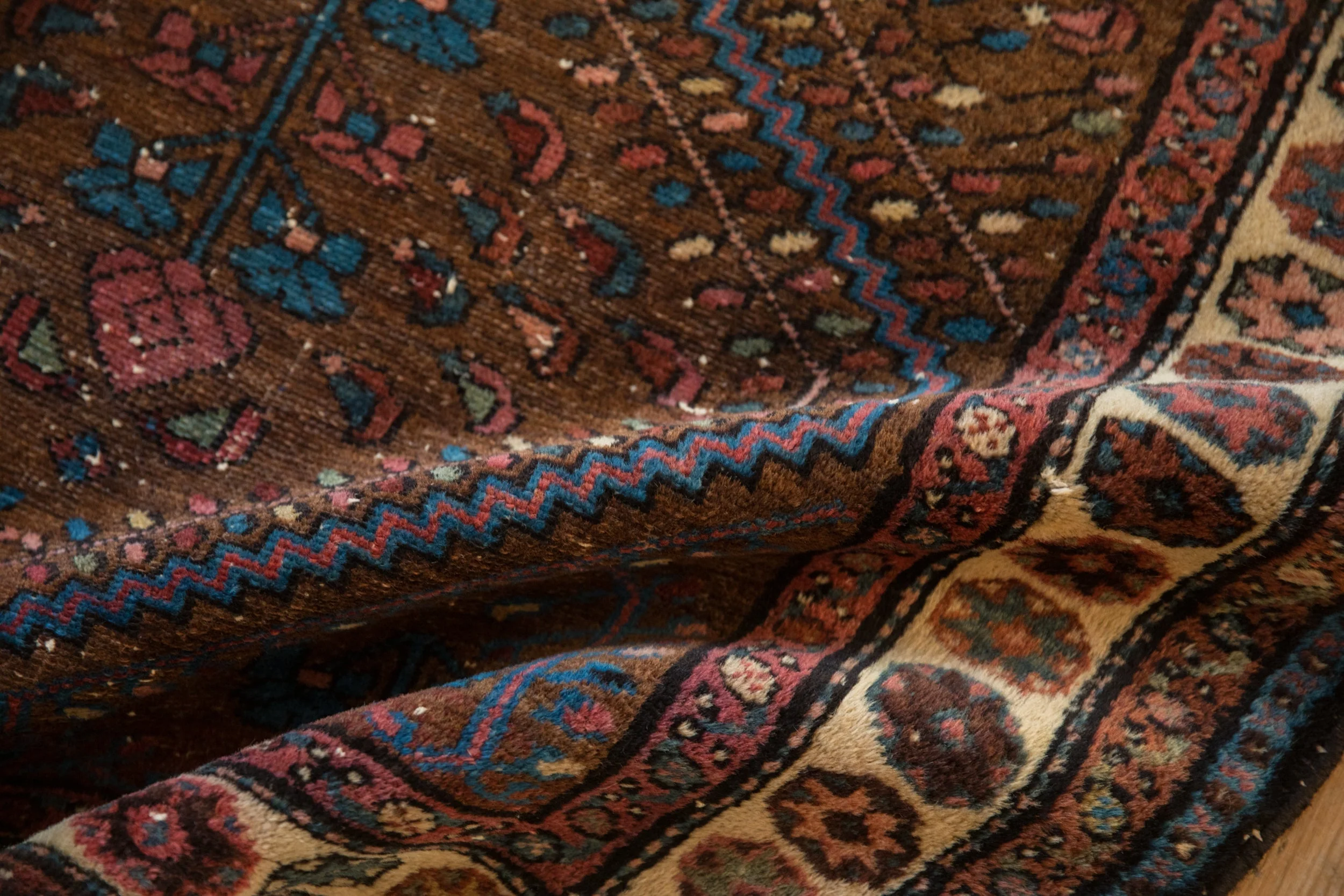 3.5x6.5 Vintage Kurdish Hamadan Rug - Image 12