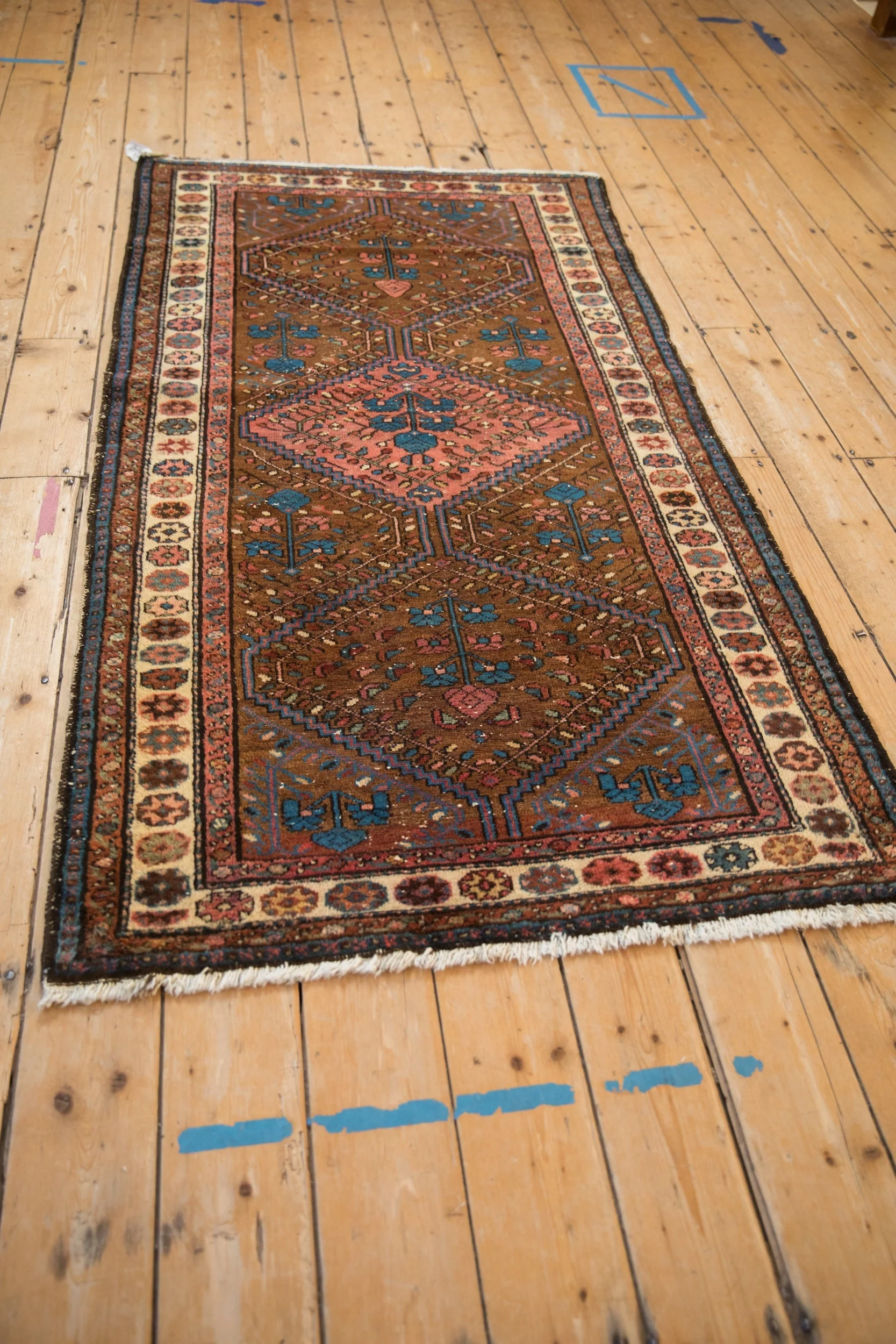 3.5x6.5 Vintage Kurdish Hamadan Rug - Image 7