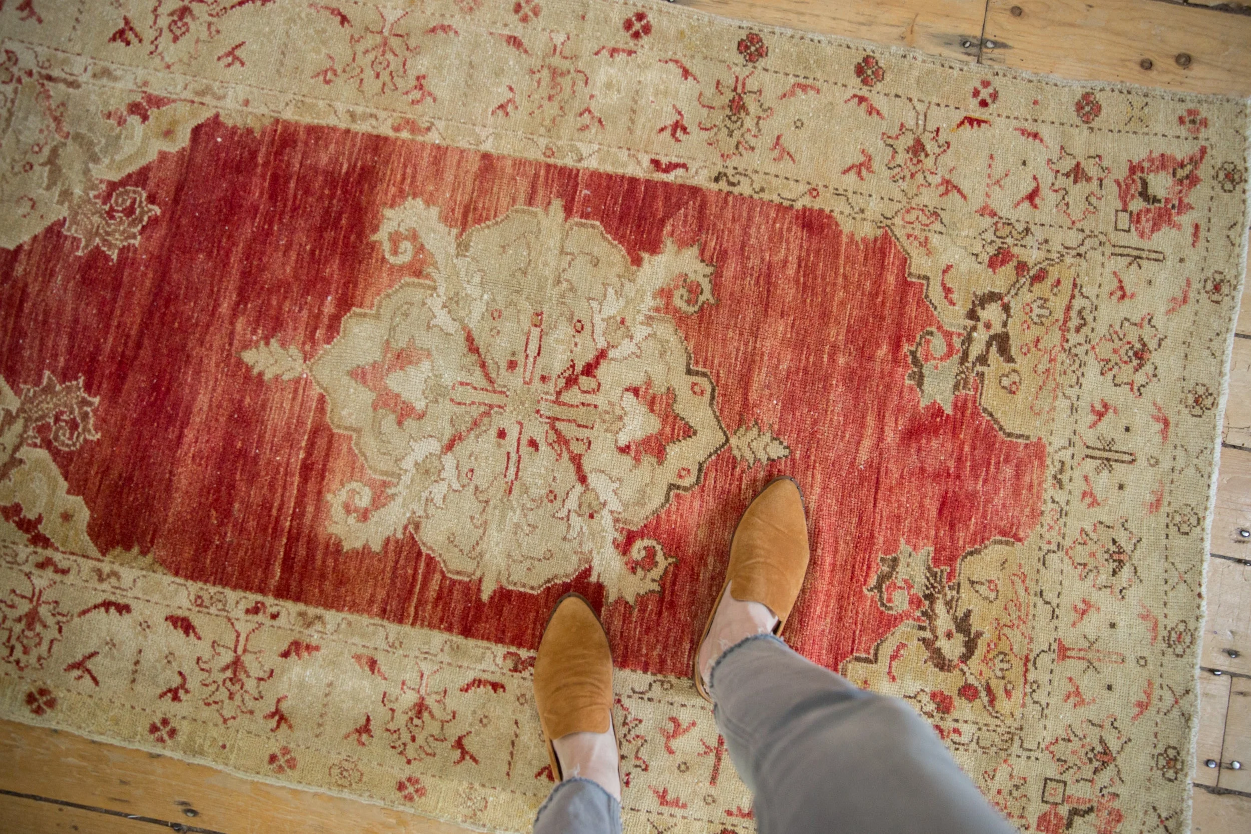 3.5x6 Vintage Distressed Anatolian Rug - Image 2