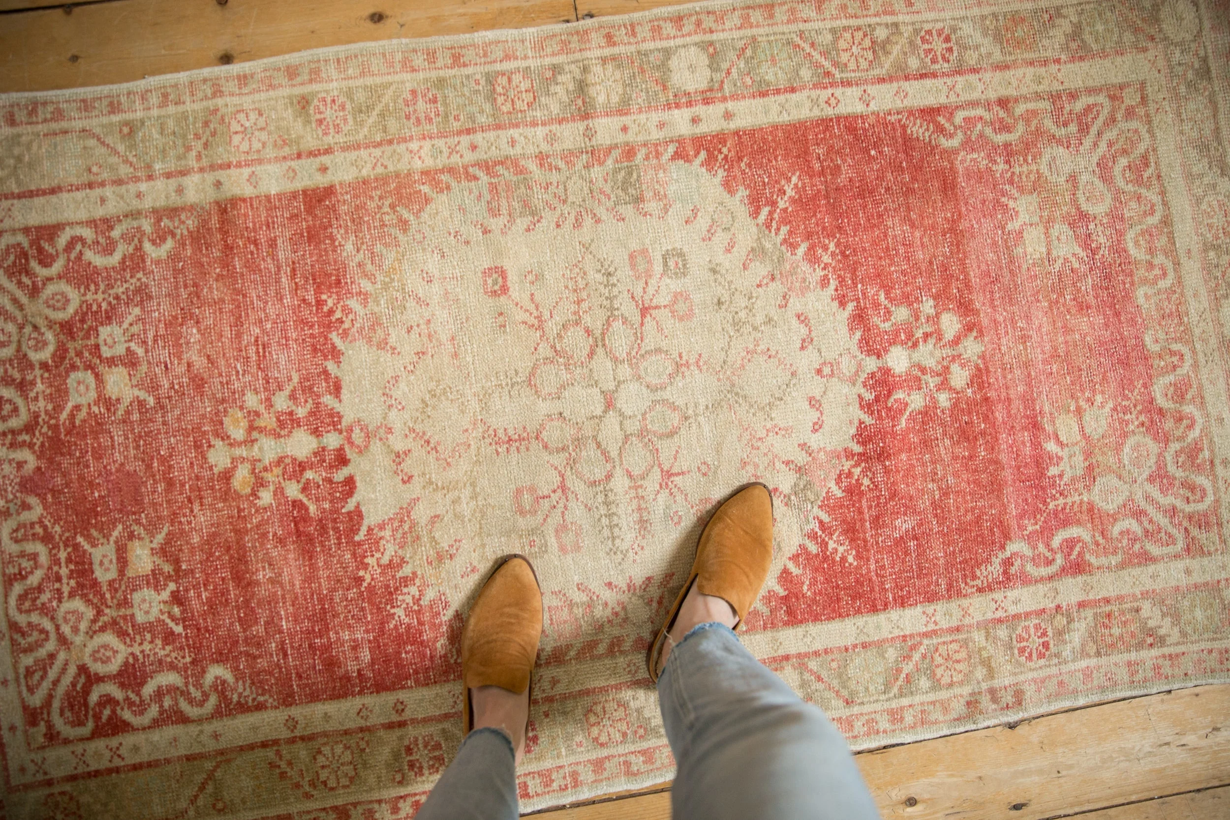 3.5x6 Vintage Distressed Oushak Rug - Image 2
