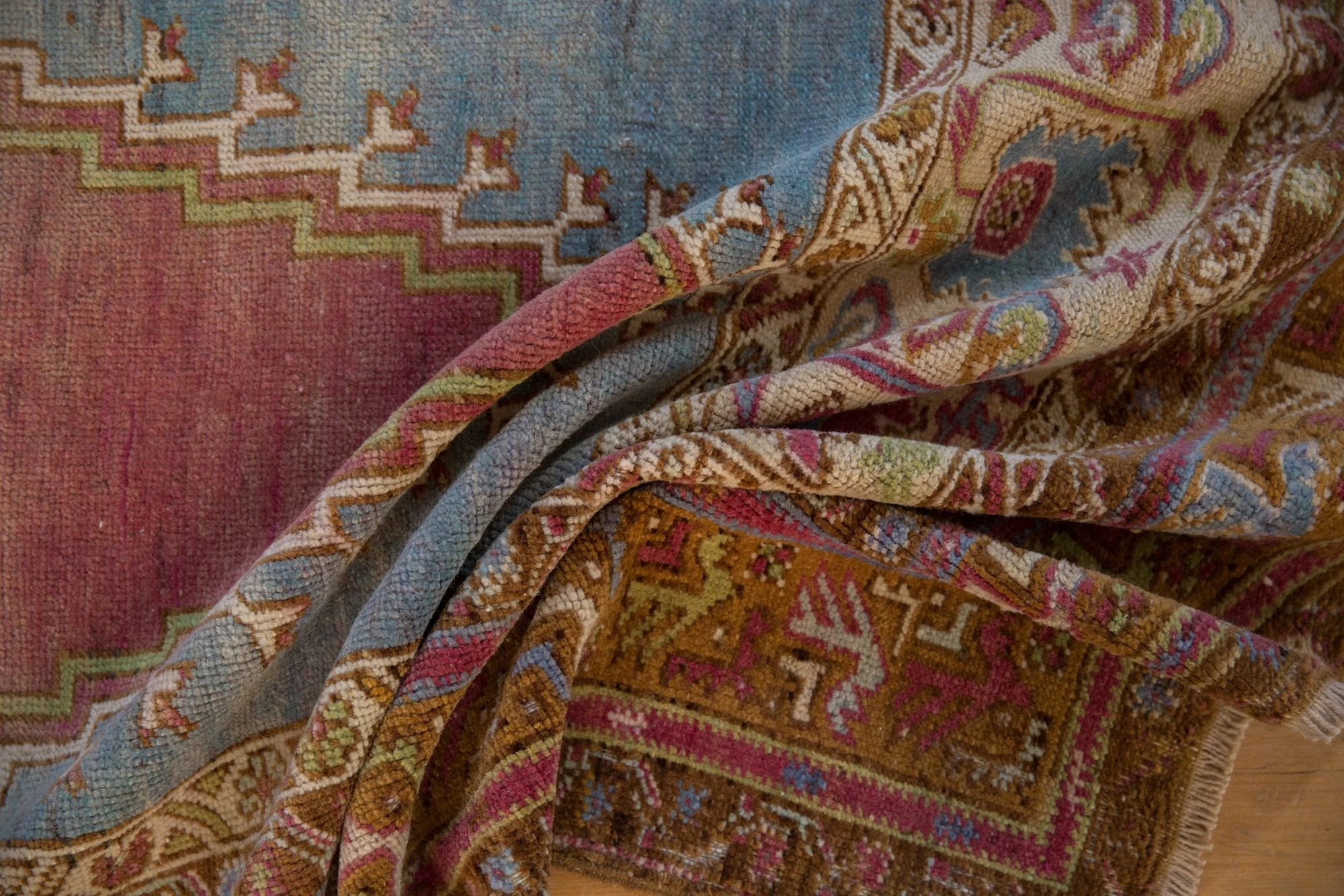 3.5x6 Vintage Distressed Oushak Rug - Image 10