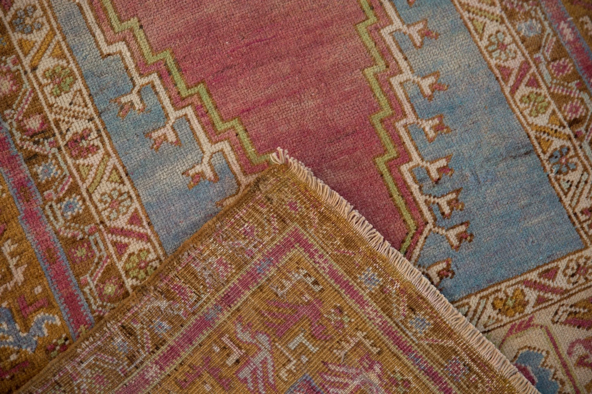 3.5x6 Vintage Distressed Oushak Rug - Image 11