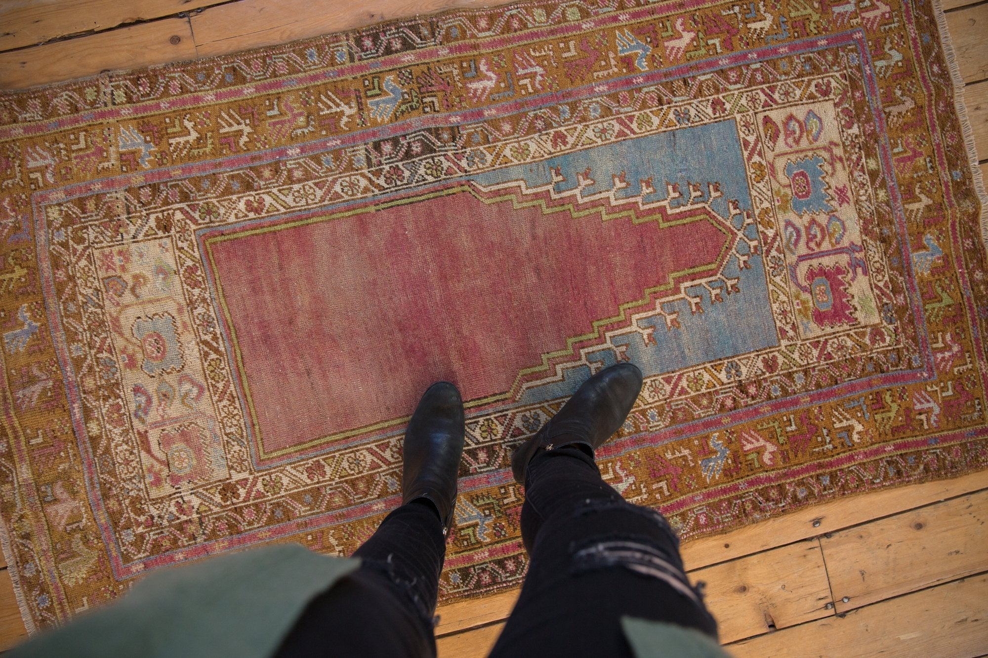 3.5x6 Vintage Distressed Oushak Rug - Image 2