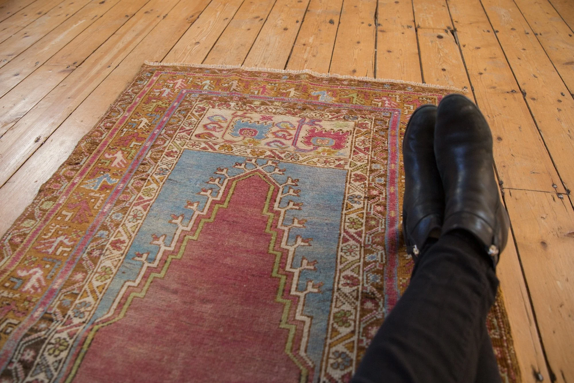 3.5x6 Vintage Distressed Oushak Rug - Image 3