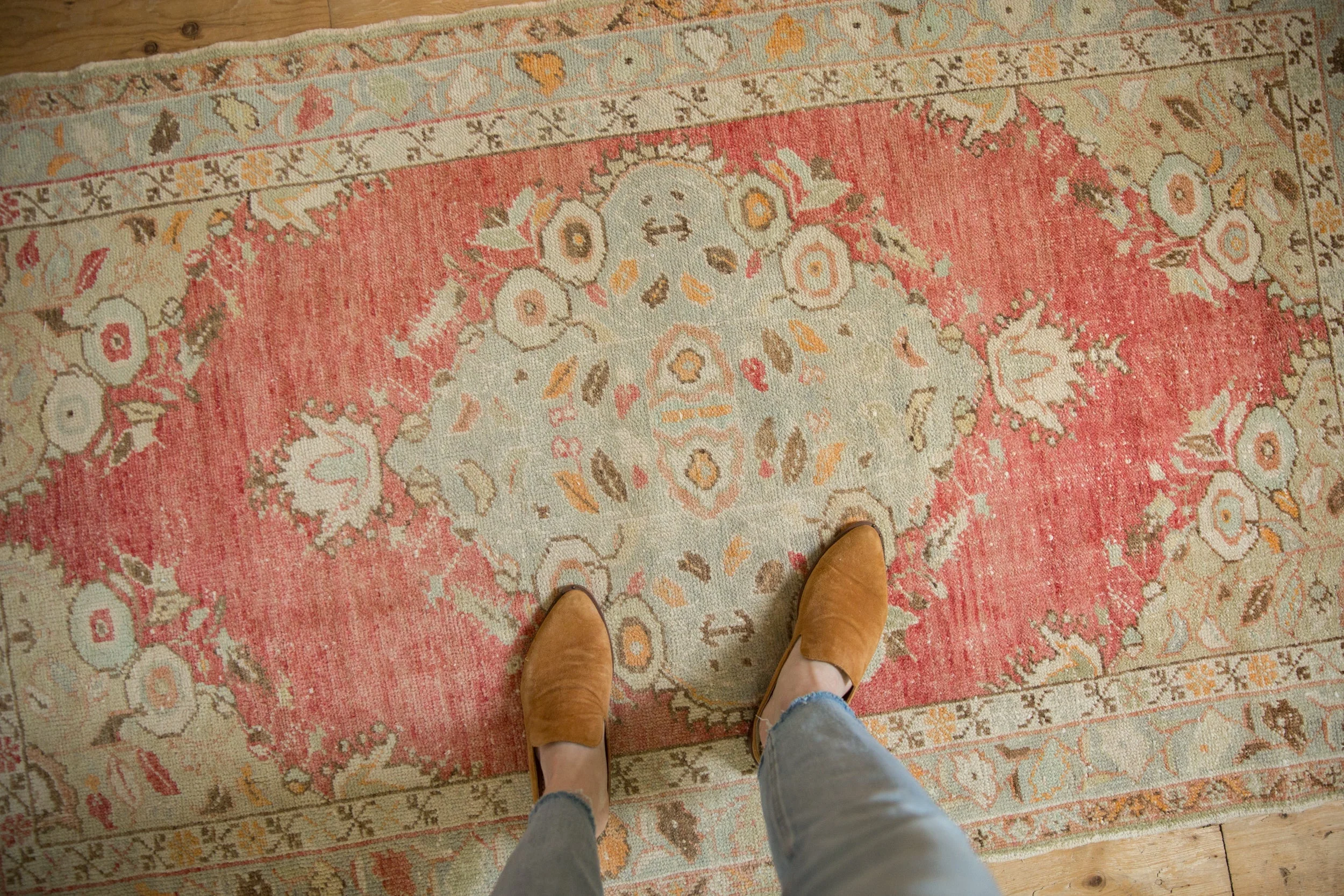3.5x6 Vintage Distressed Oushak Rug - Image 2