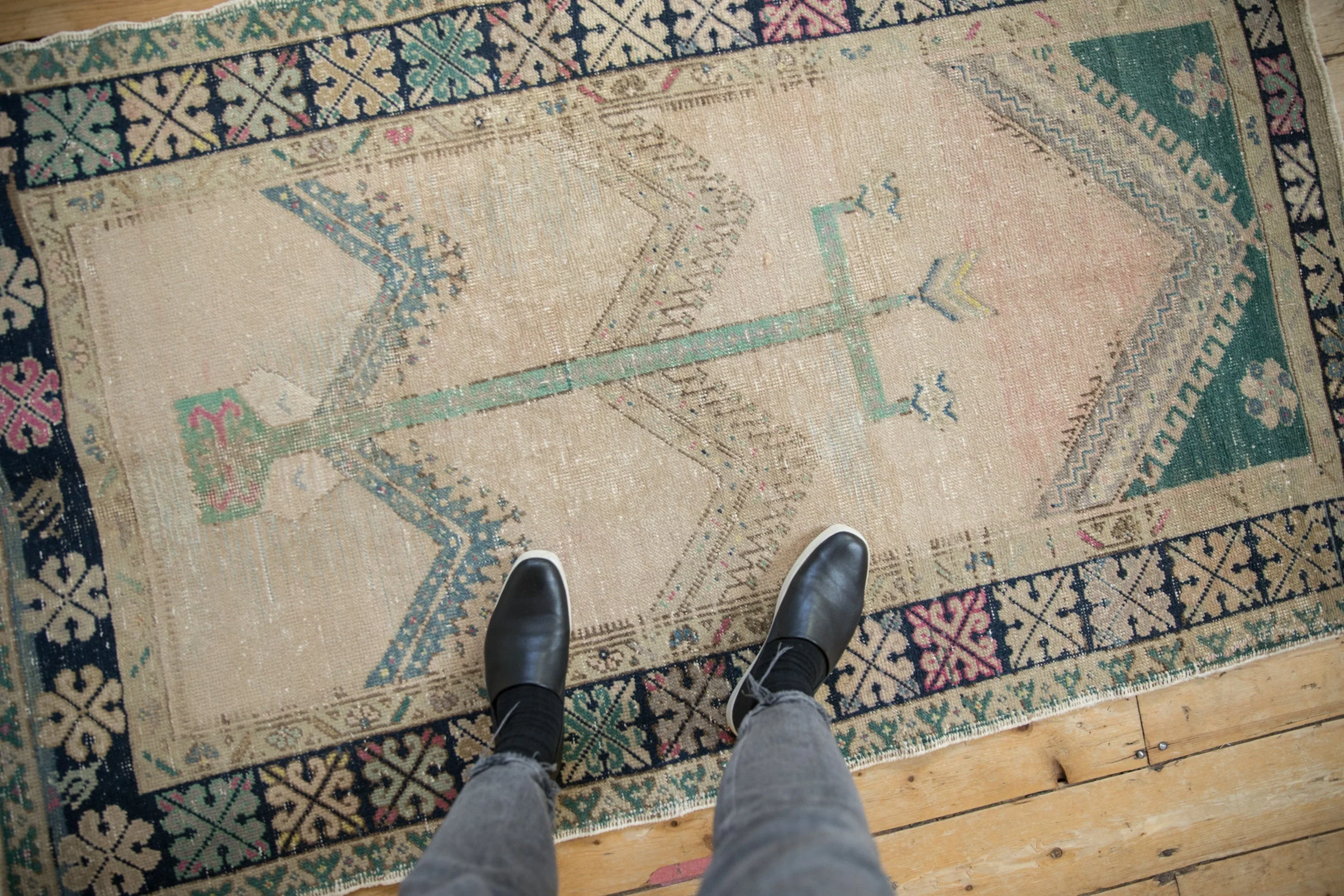 3.5x6 Vintage Distressed Oushak Rug - Image 2