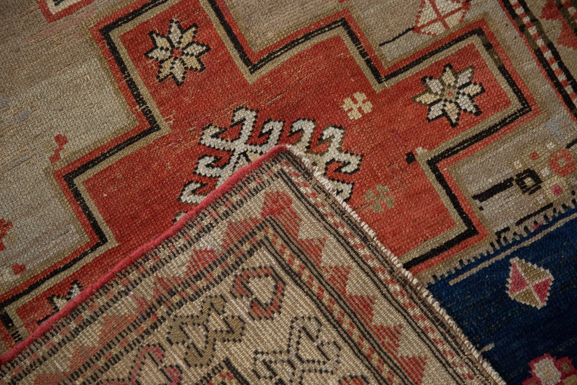 3.5x7.5 Vintage Caucasian Rug Runner - Image 11