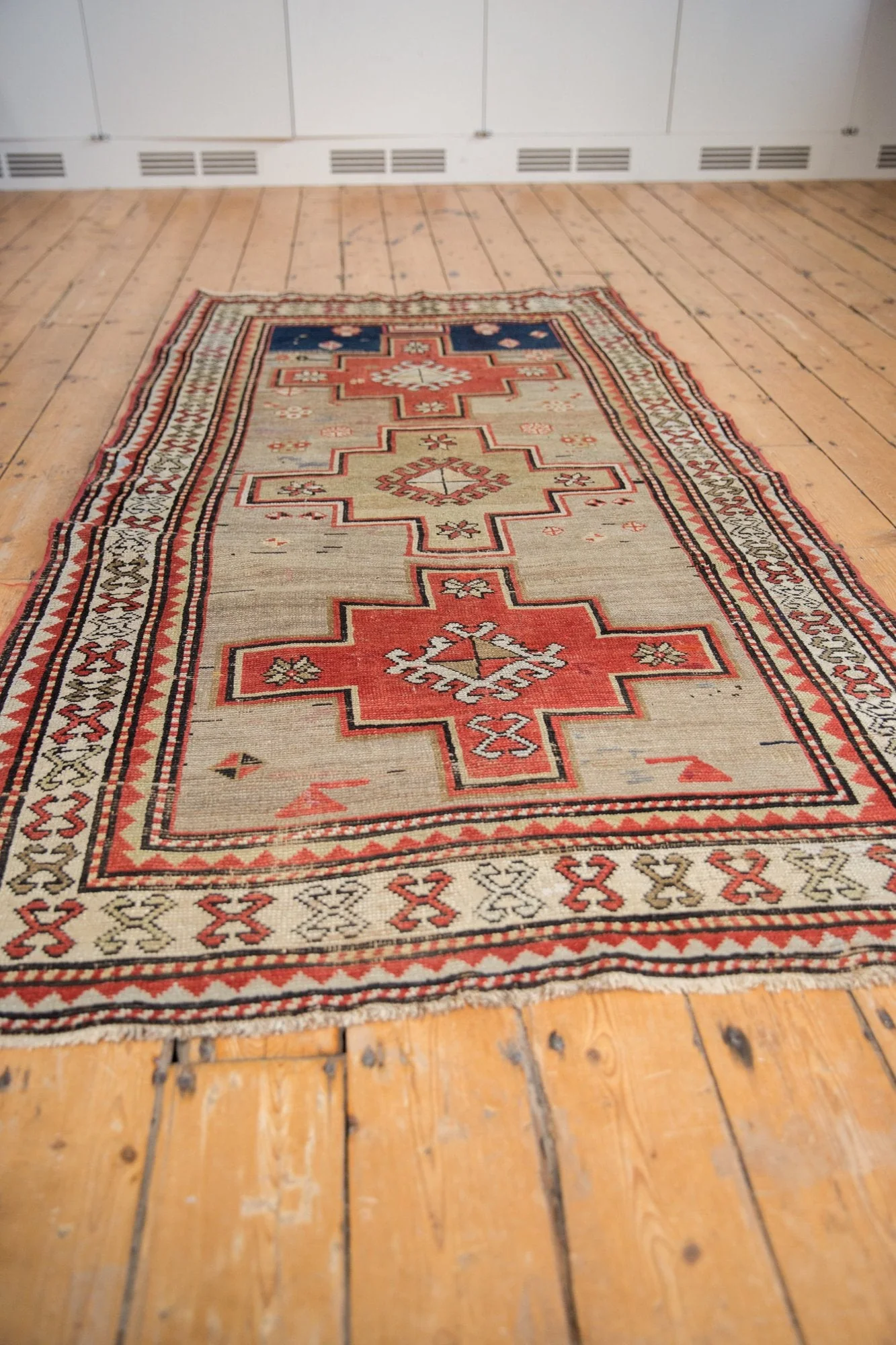 3.5x7.5 Vintage Caucasian Rug Runner - Image 3