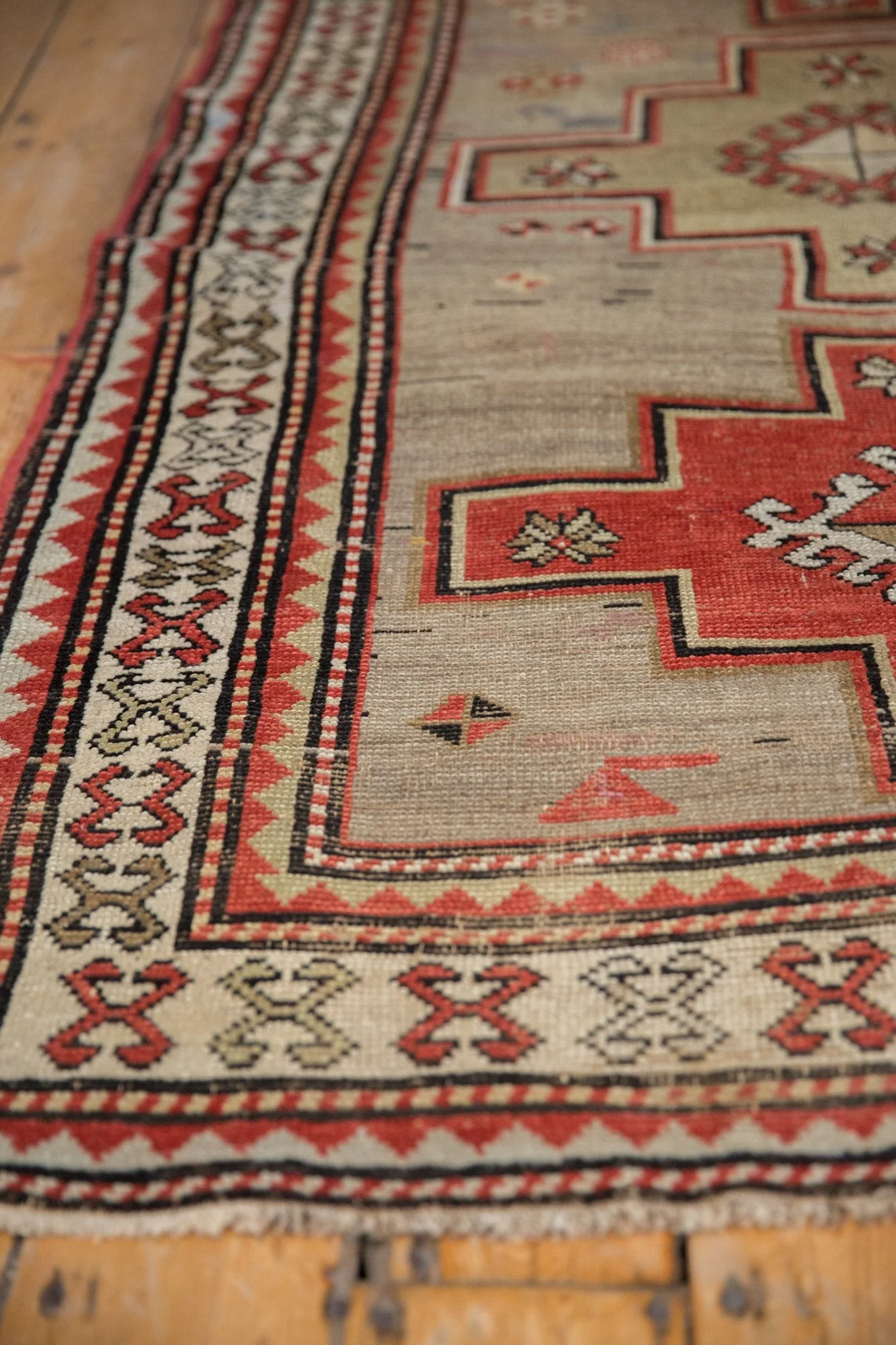 3.5x7.5 Vintage Caucasian Rug Runner - Image 4