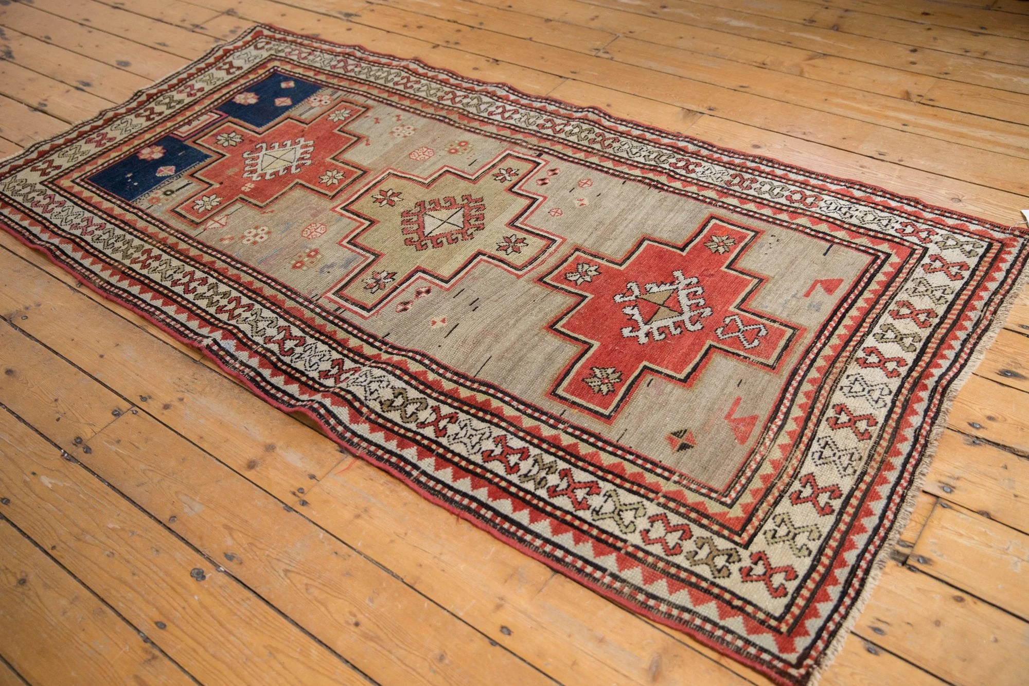 3.5x7.5 Vintage Caucasian Rug Runner - Image 5