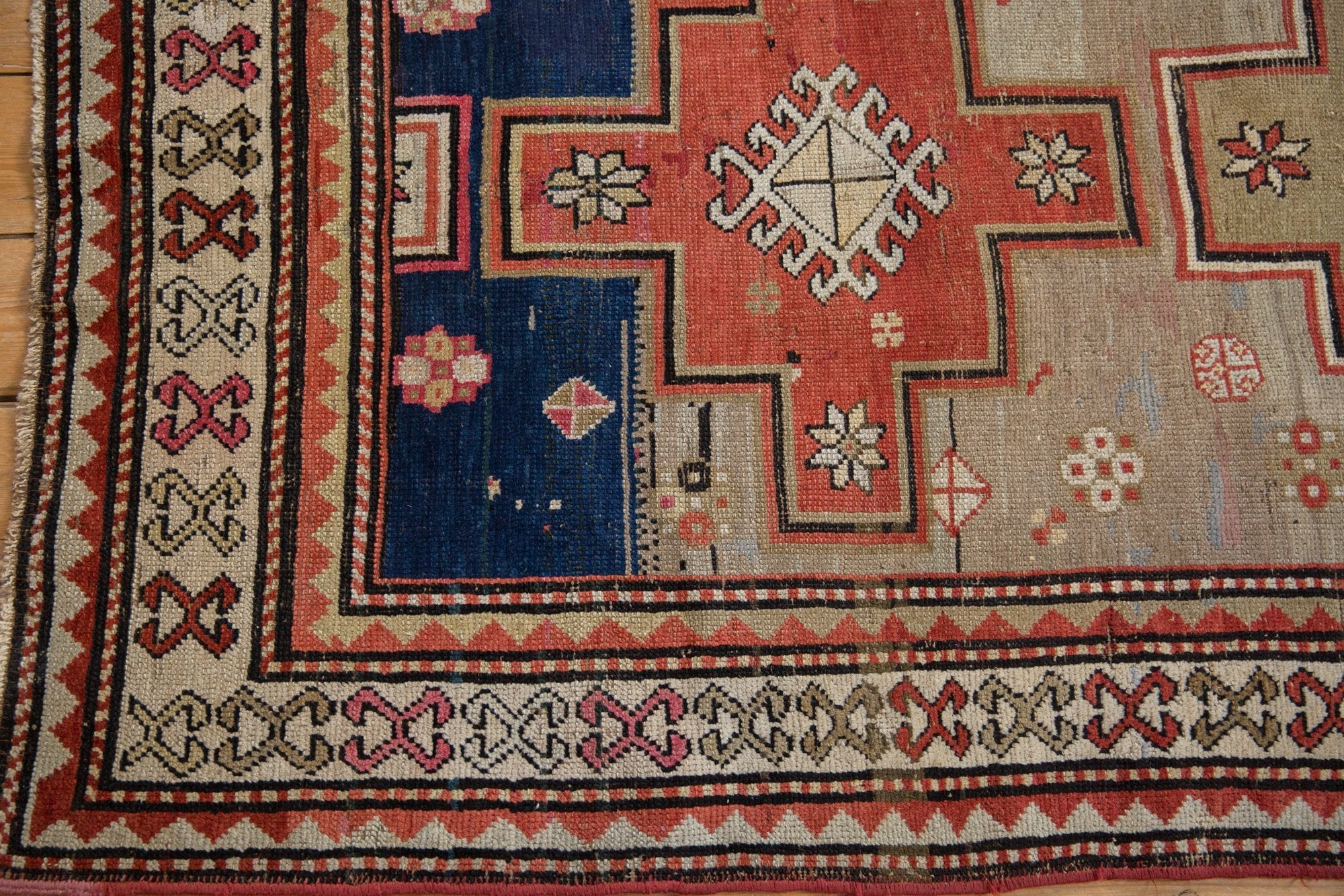 3.5x7.5 Vintage Caucasian Rug Runner - Image 7