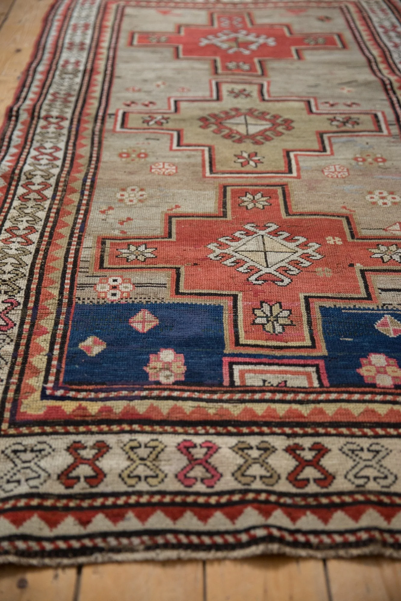 3.5x7.5 Vintage Caucasian Rug Runner - Image 8