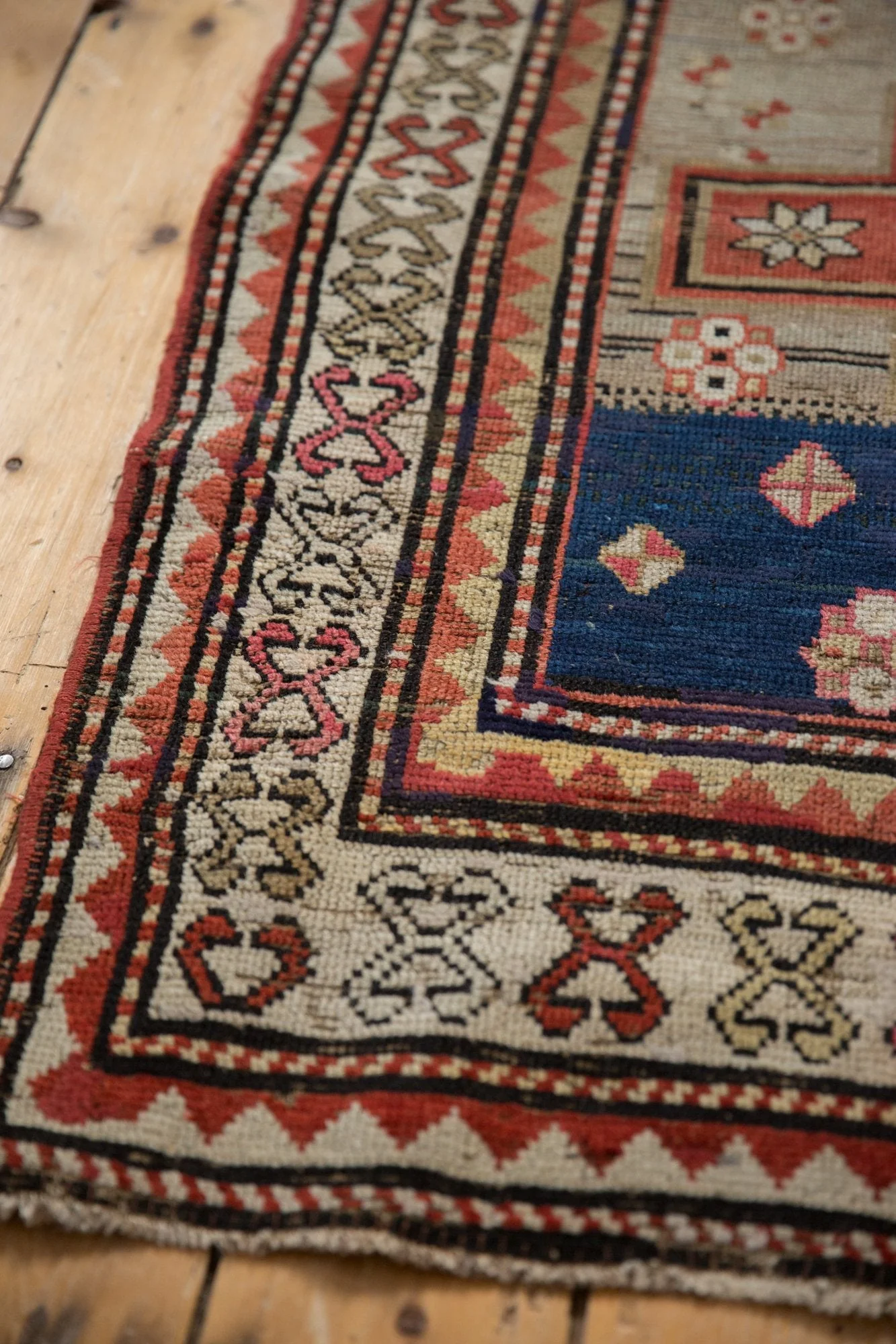 3.5x7.5 Vintage Caucasian Rug Runner - Image 9
