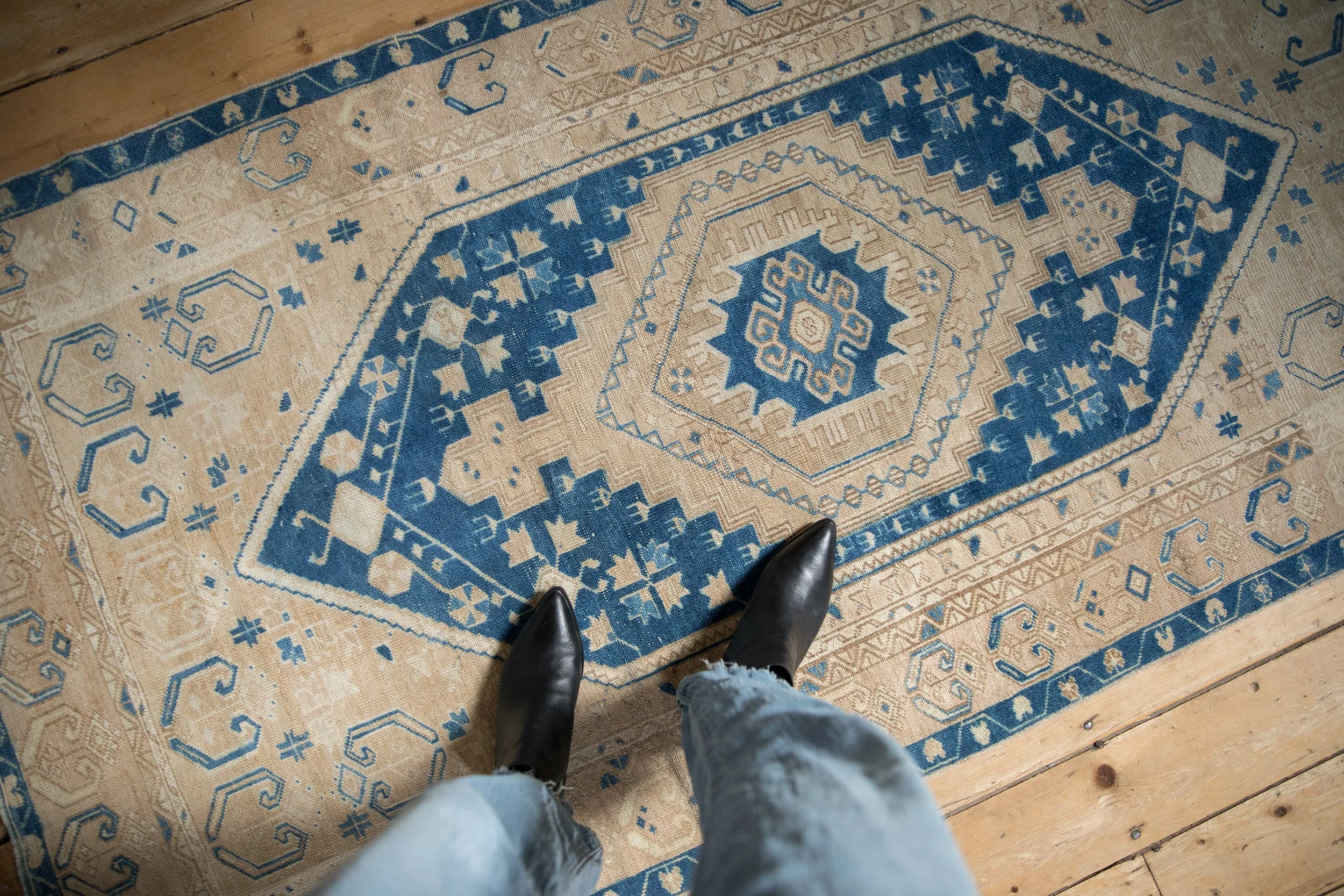 3.5x7 Vintage Distressed Oushak Rug Runner - Image 2