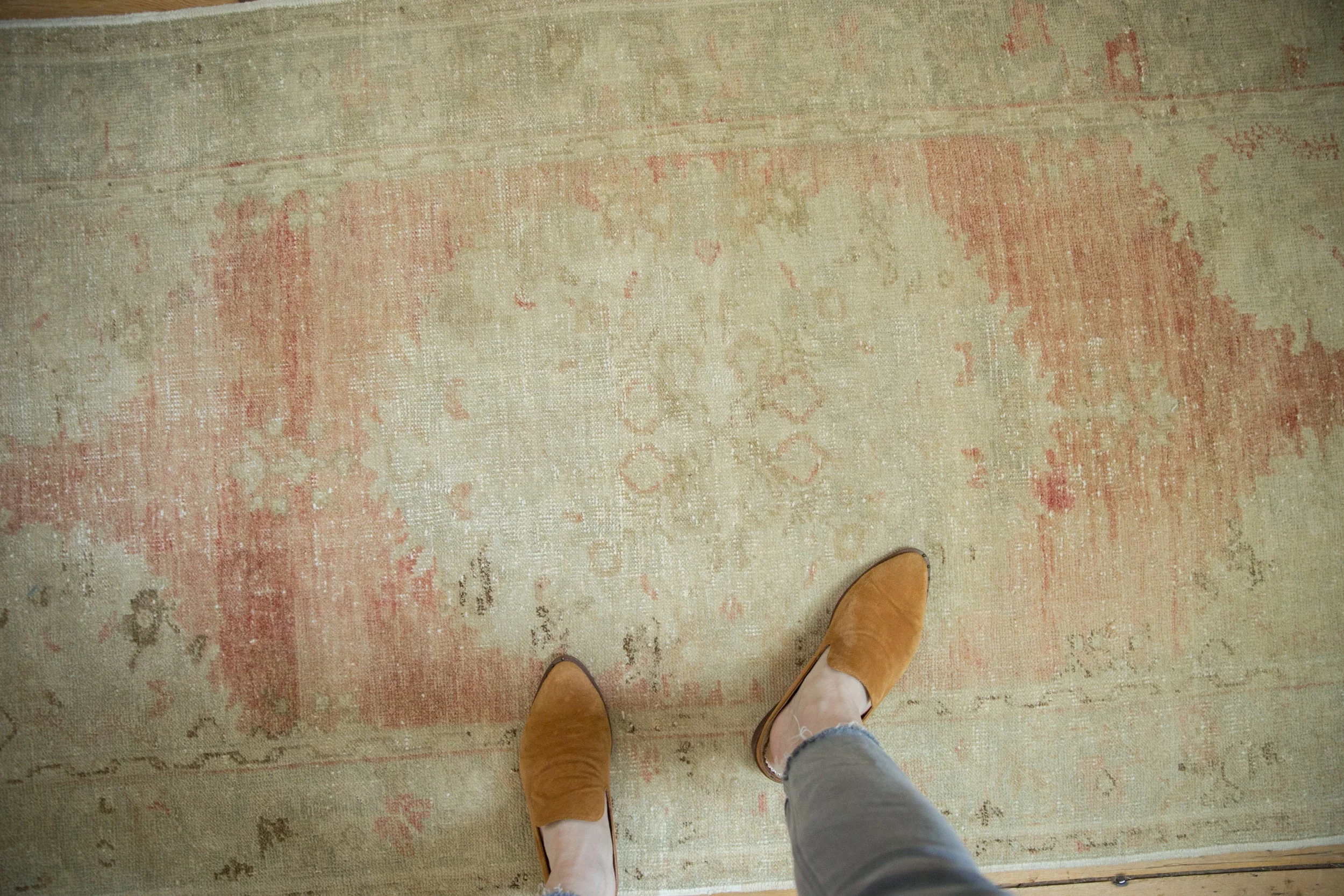 3.5x7 Vintage Distressed Oushak Rug Runner - Image 2