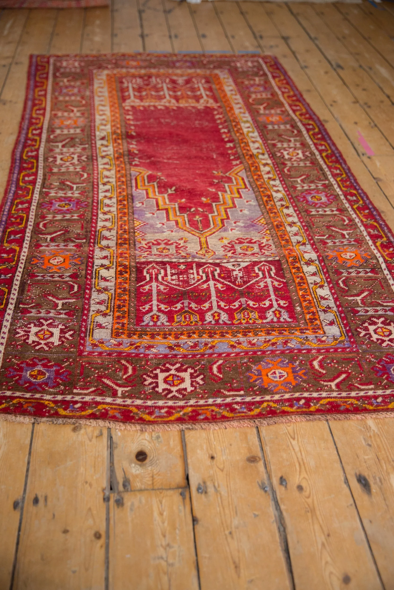 3.5x7 Vintage Ghiordes Rug Runner - Image 4