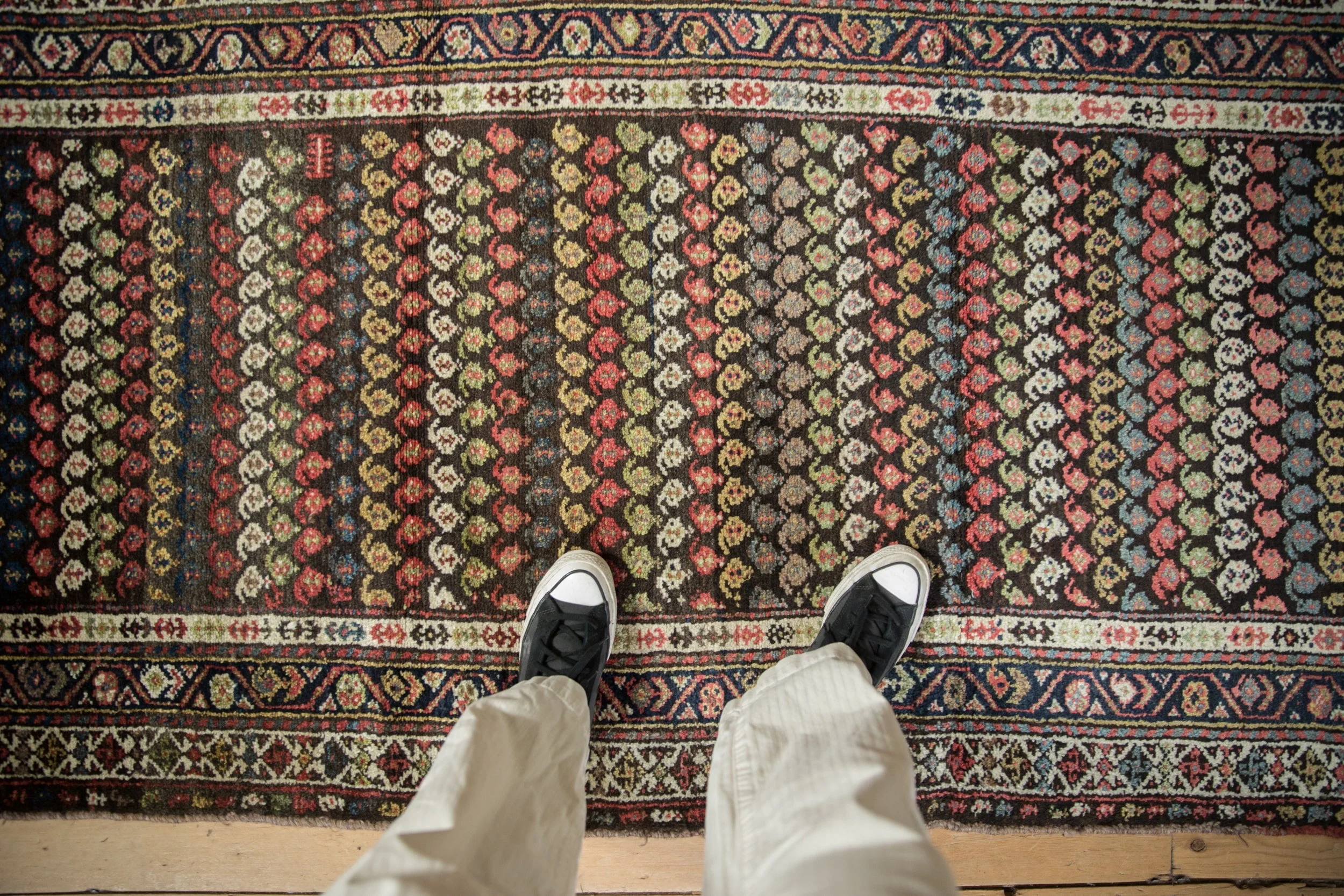 3.5x8.5 Vintage Kurdish Hamadan Rug Runner - Image 2