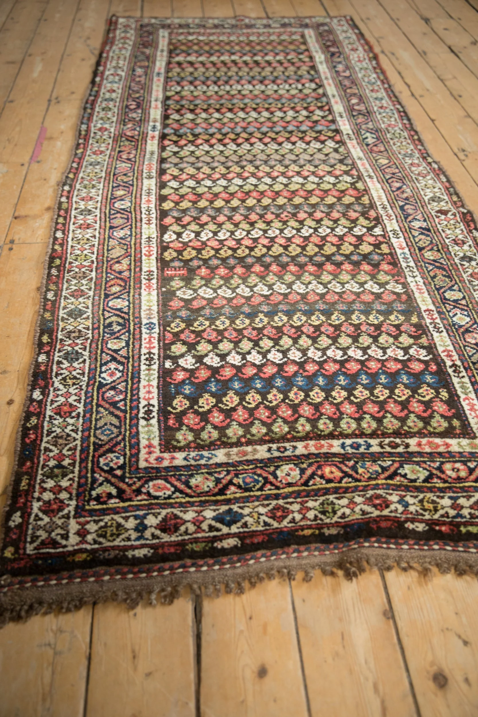 3.5x8.5 Vintage Kurdish Hamadan Rug Runner - Image 4