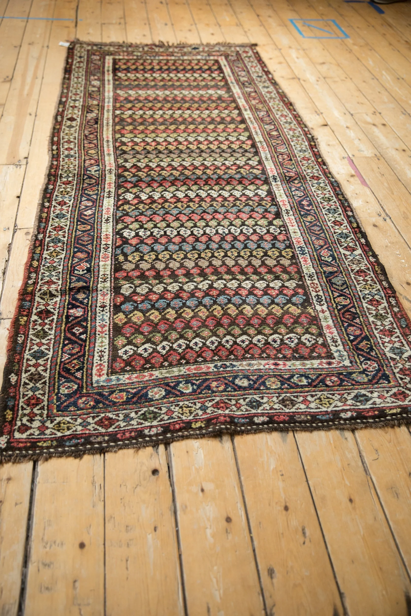 3.5x8.5 Vintage Kurdish Hamadan Rug Runner - Image 6