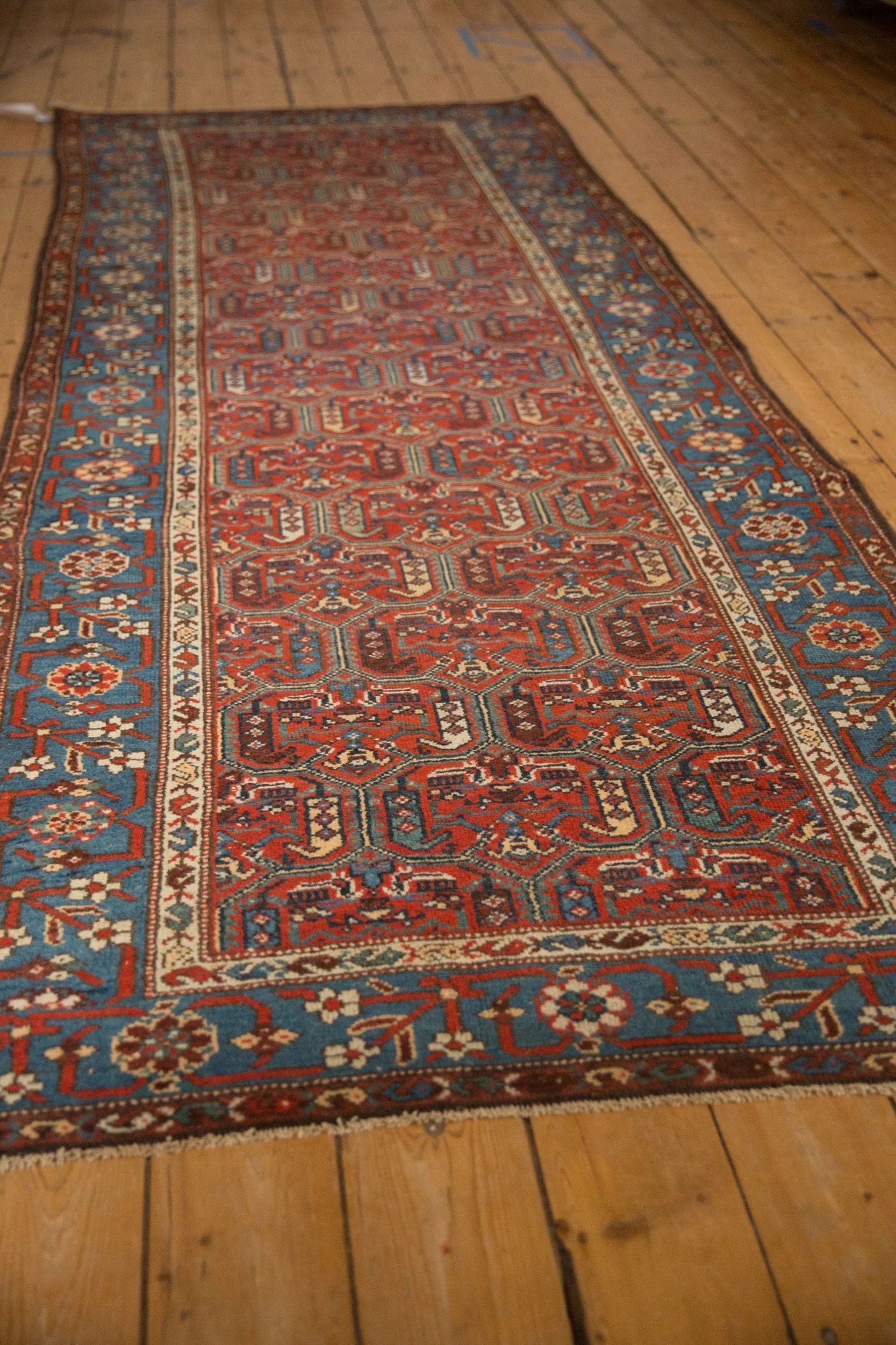 3.5x9.5 Antique Fine Kurdish Hamadan Rug Runner - Image 4