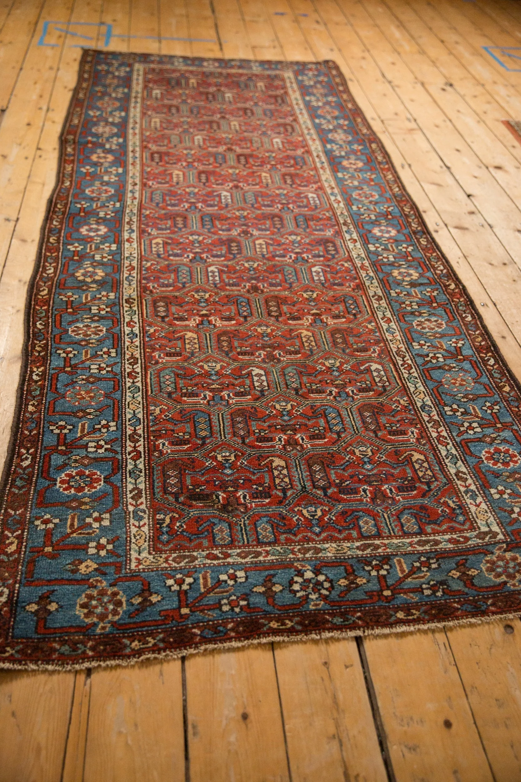3.5x9.5 Antique Fine Kurdish Hamadan Rug Runner - Image 7