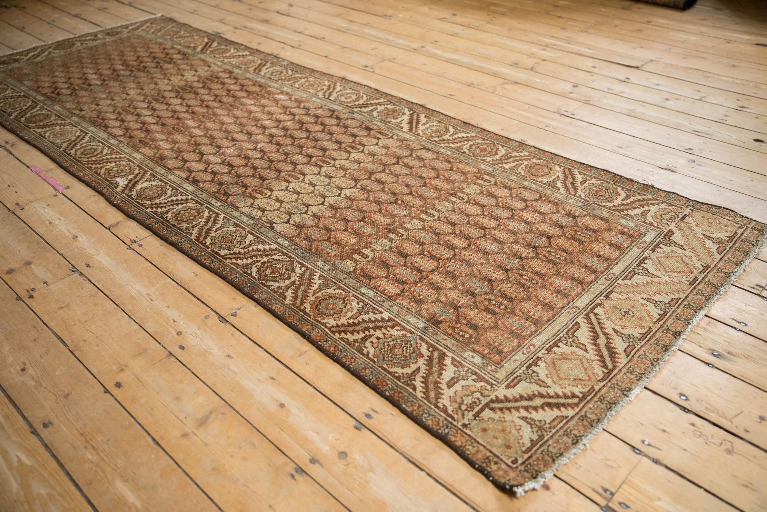 3.5x9.5 Vintage Distressed Hamadan Rug Runner - Image 4