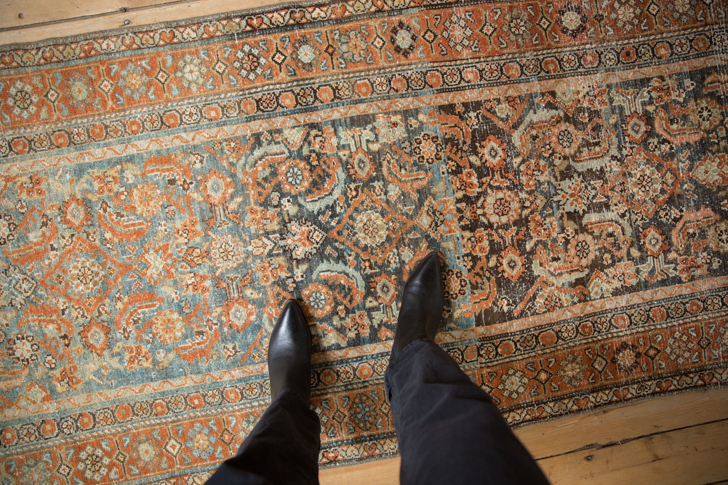 3.5x9.5 Vintage Distressed Malayer Rug Runner - Image 2