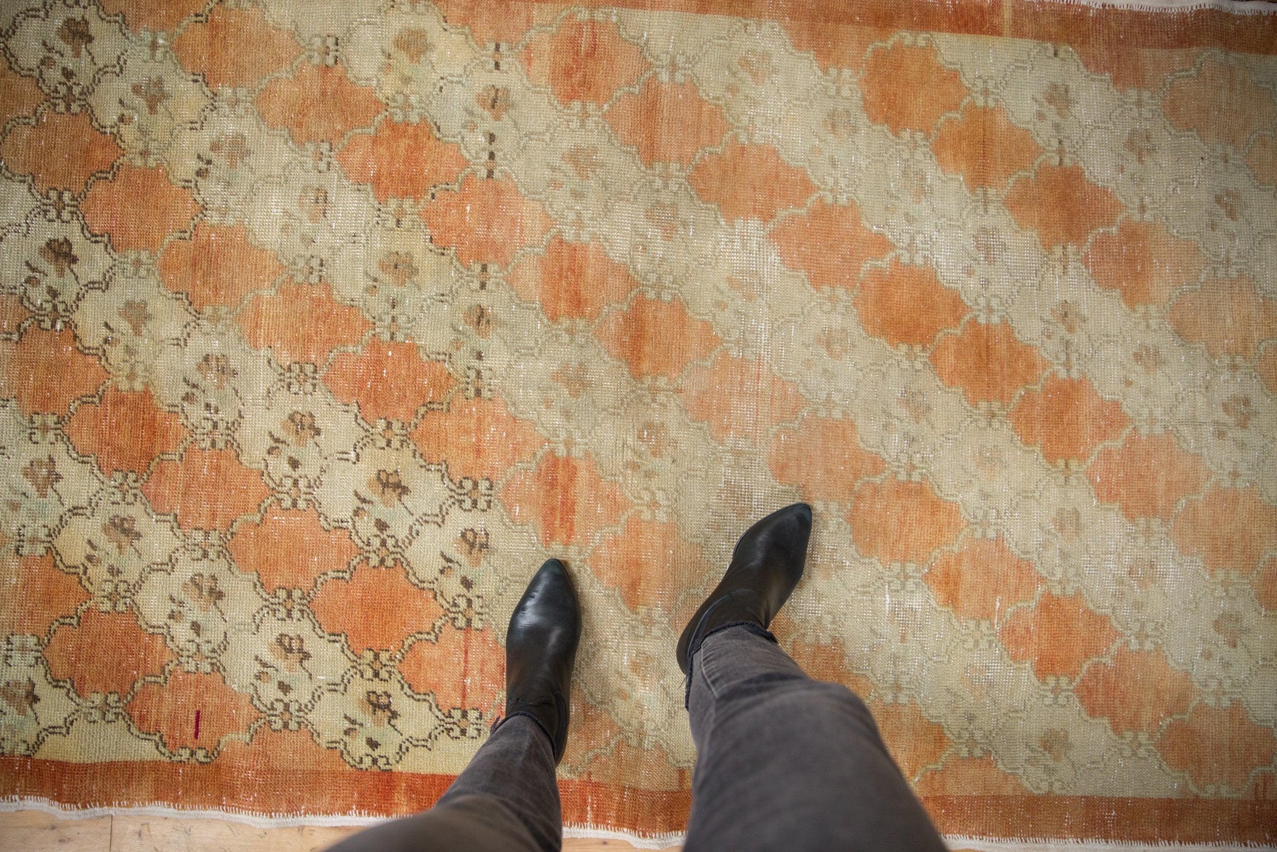 3.5x9.5 Vintage Distressed Oushak Rug Runner - Image 2