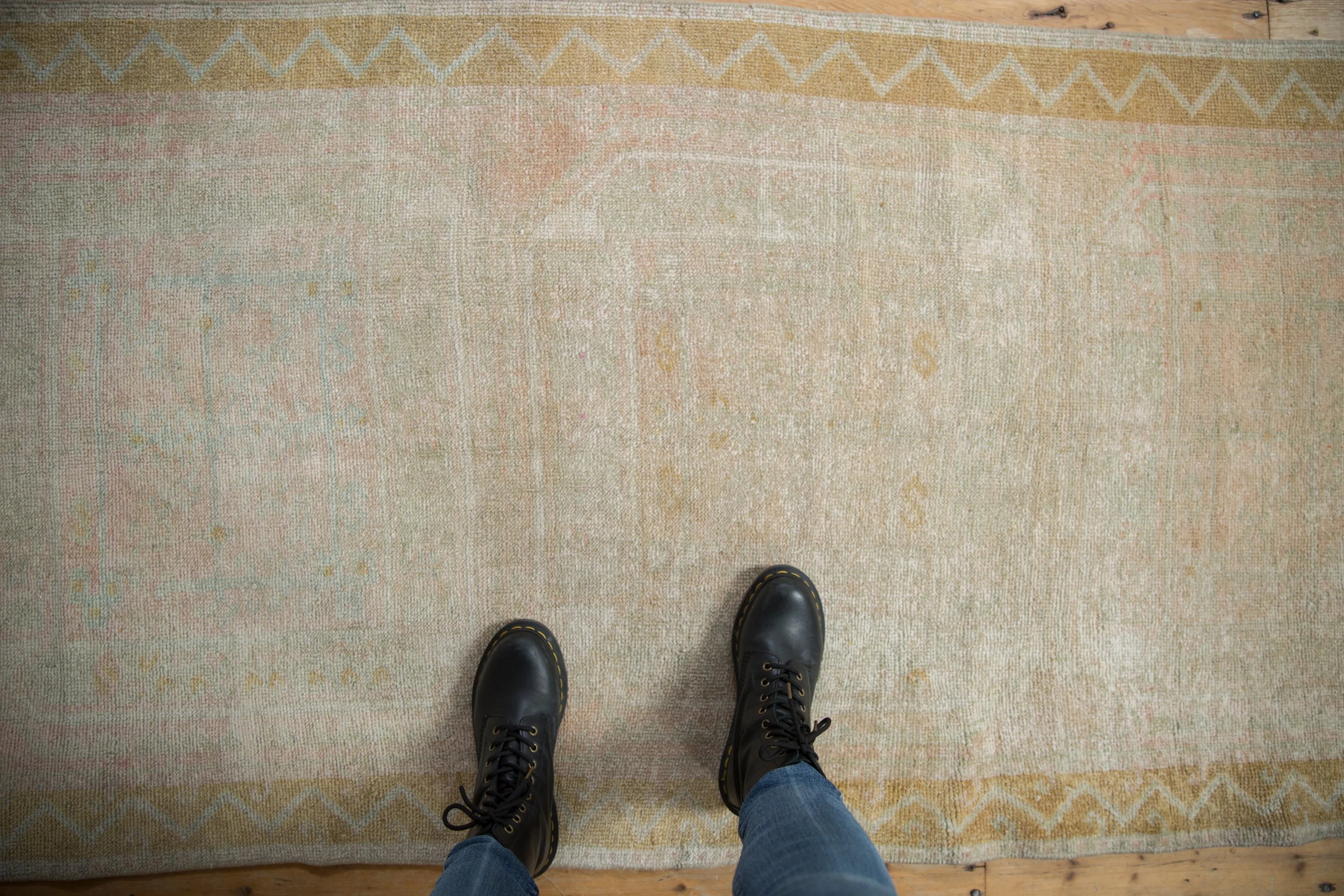 3.5x9.5 Vintage Distressed Oushak Rug Runner - Image 2