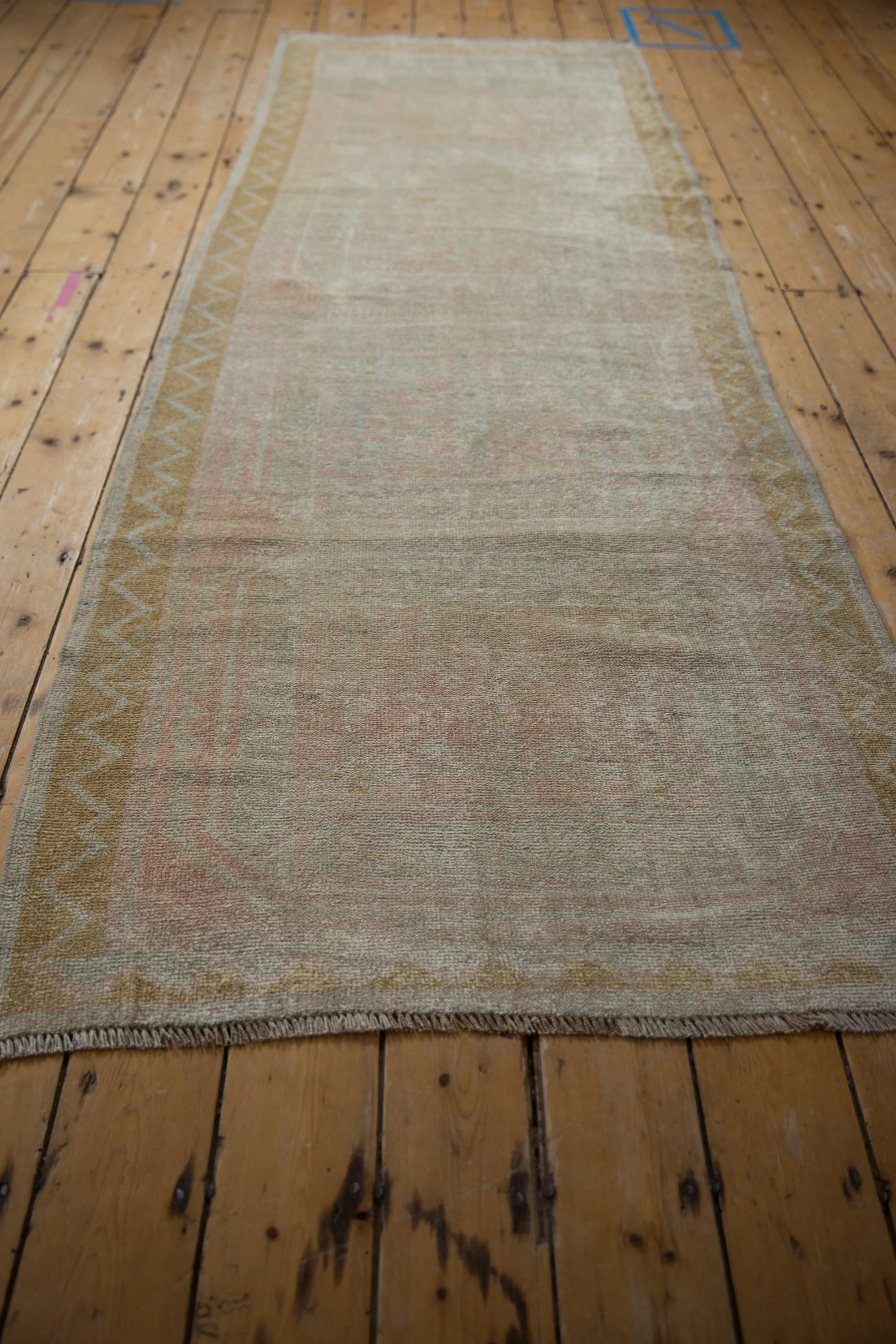3.5x9.5 Vintage Distressed Oushak Rug Runner - Image 7