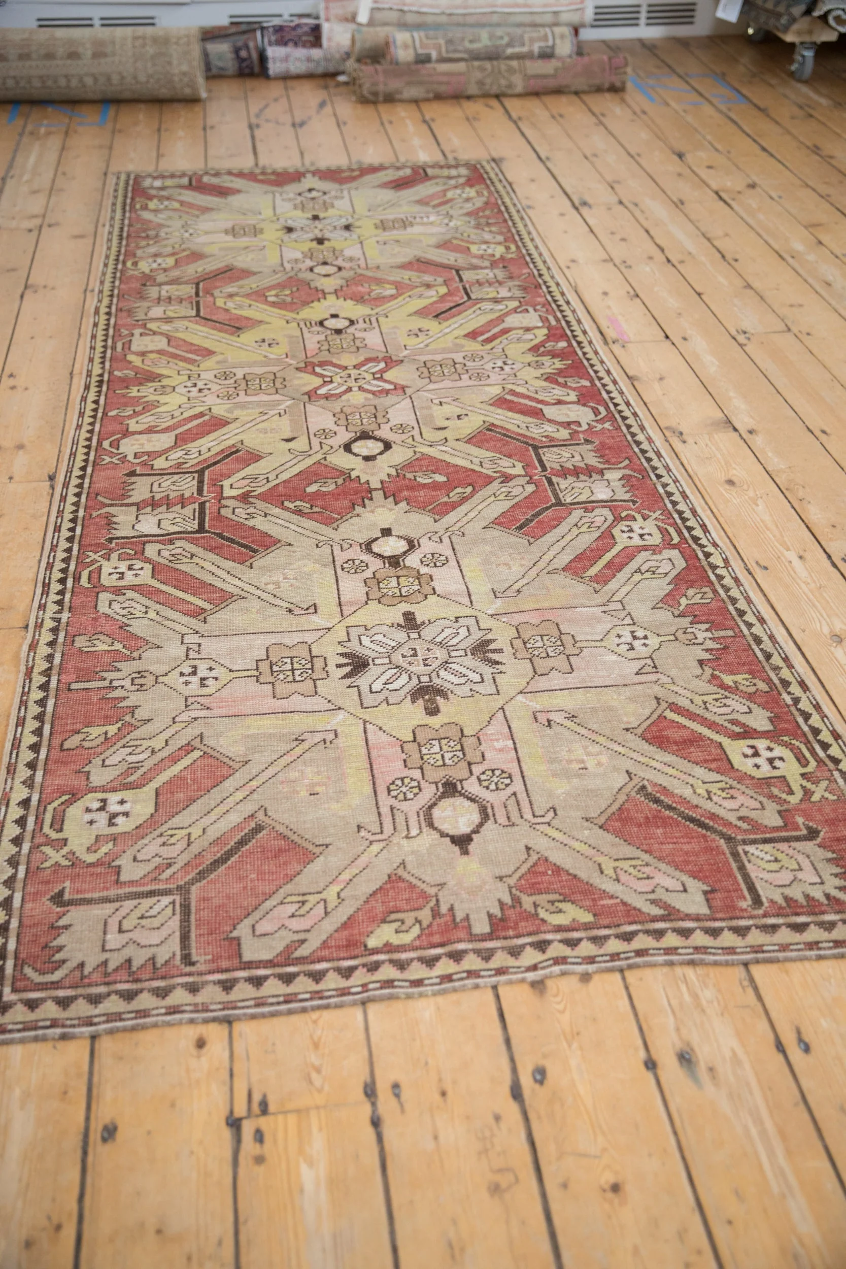 3.5x9 Antique Distressed Kazak Rug Runner - Image 4