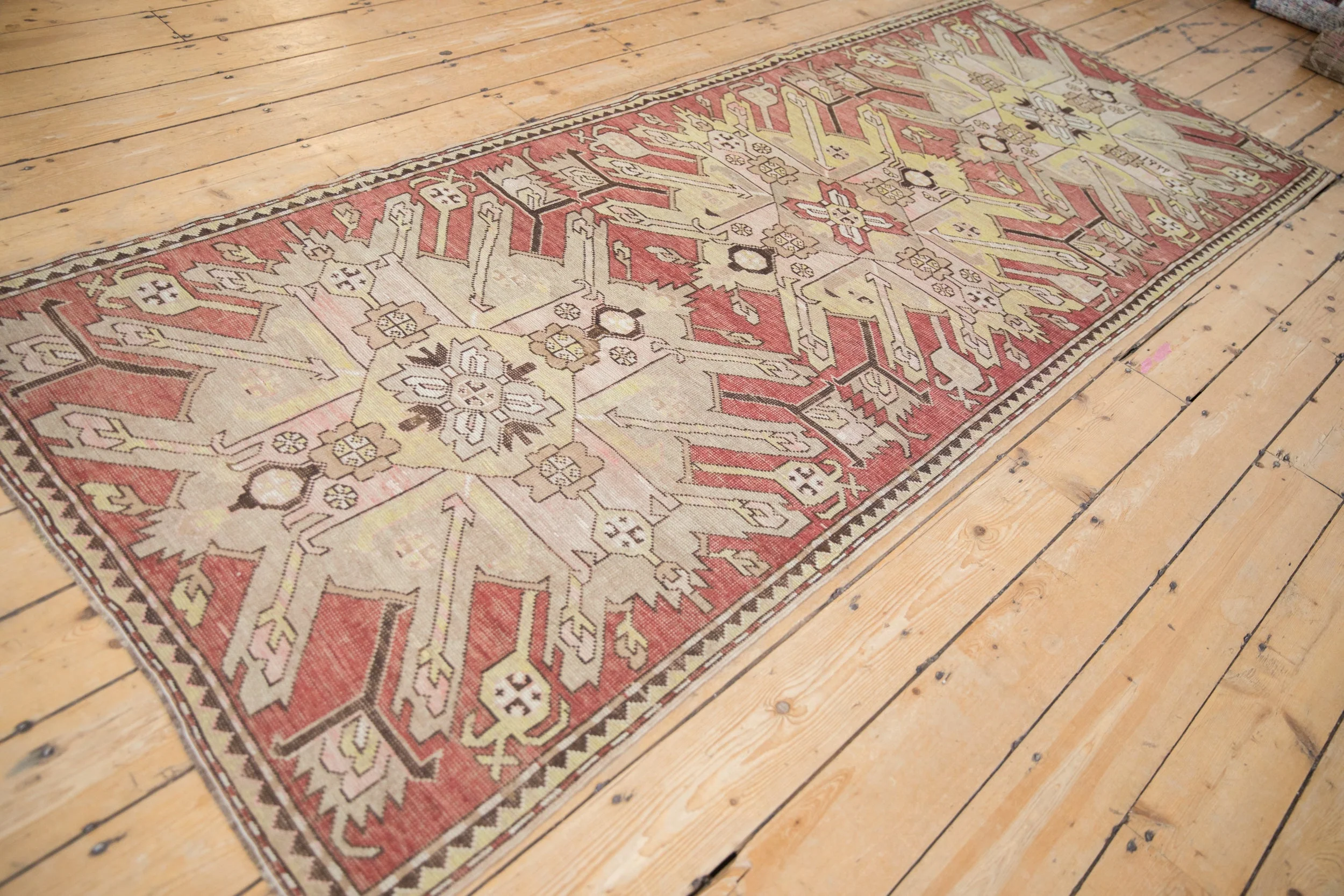 3.5x9 Antique Distressed Kazak Rug Runner - Image 6