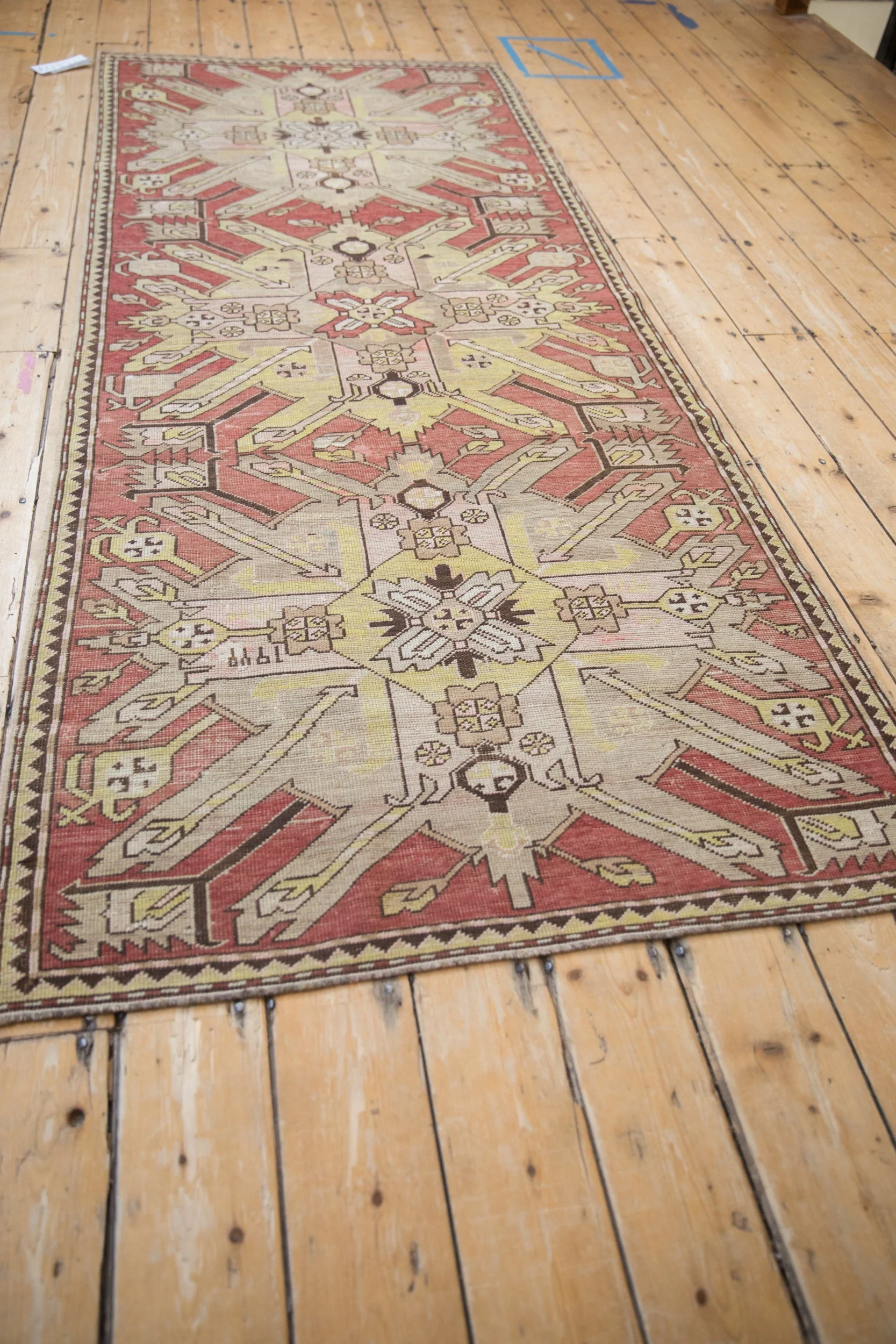 3.5x9 Antique Distressed Kazak Rug Runner - Image 9
