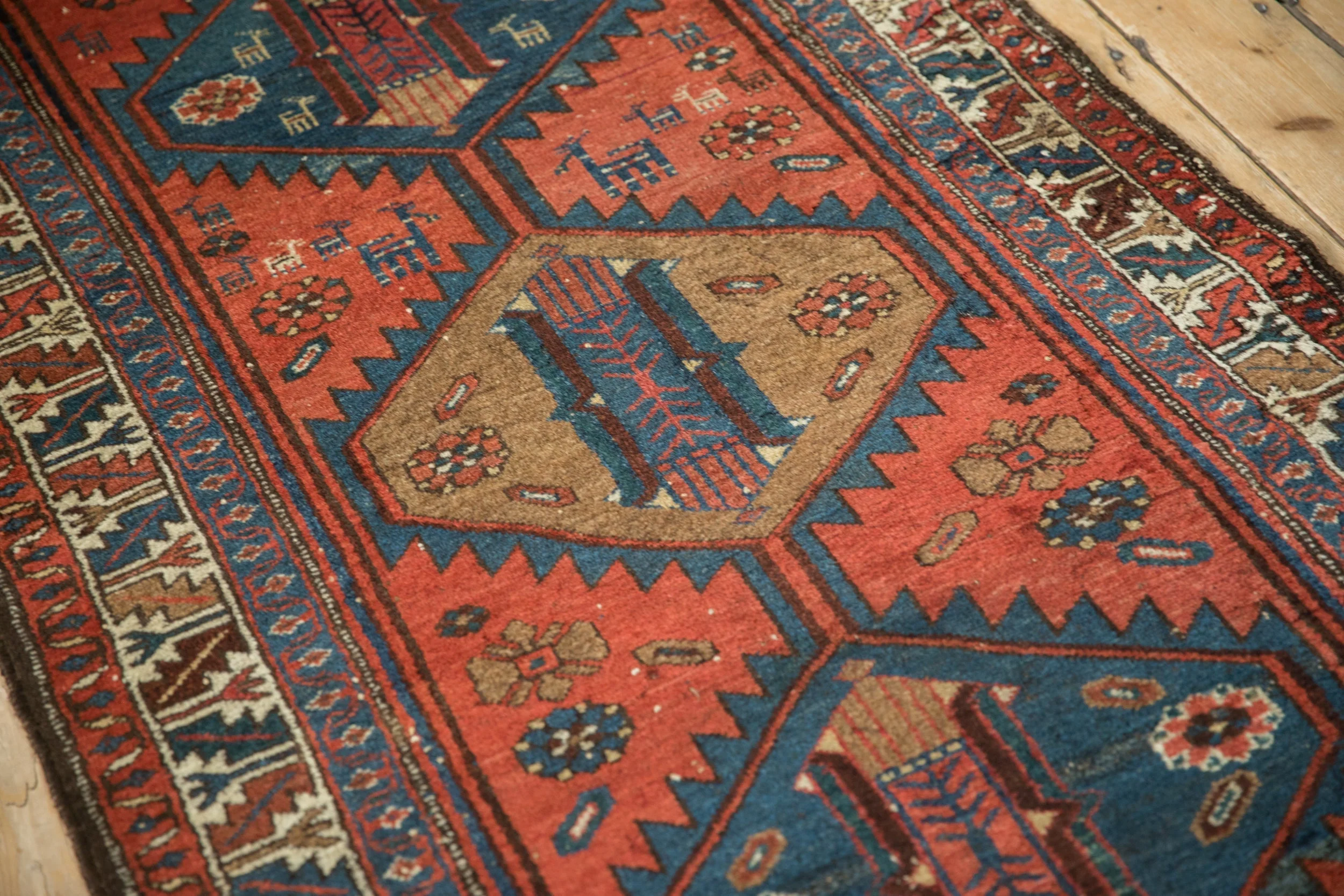 3.5x9 Vintage Kurdish Hamadan Rug Runner - Image 10