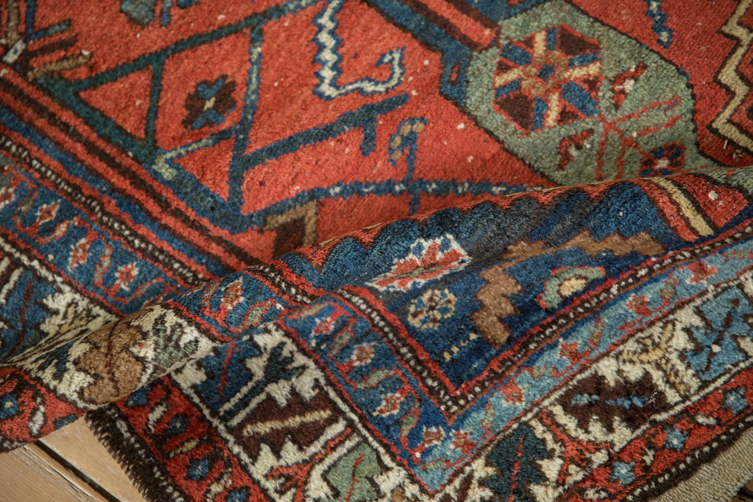 3.5x9 Vintage Kurdish Hamadan Rug Runner - Image 11