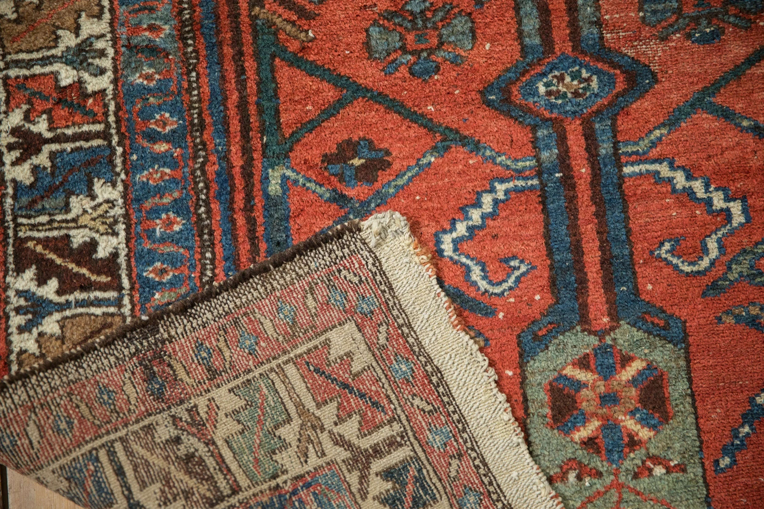 3.5x9 Vintage Kurdish Hamadan Rug Runner - Image 12