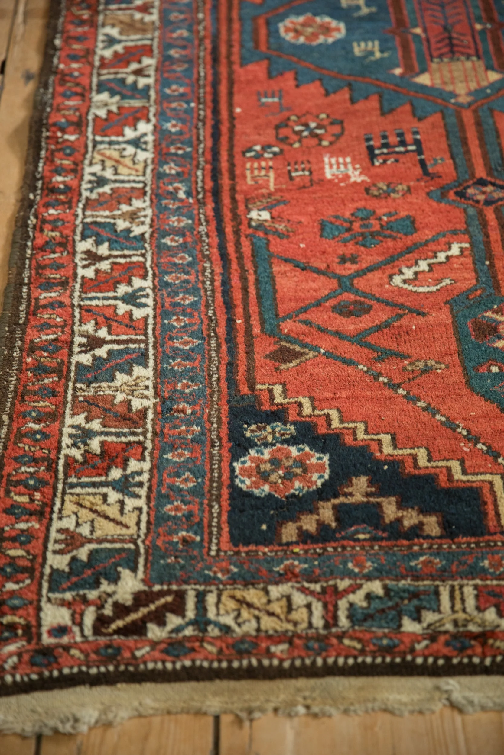 3.5x9 Vintage Kurdish Hamadan Rug Runner - Image 6
