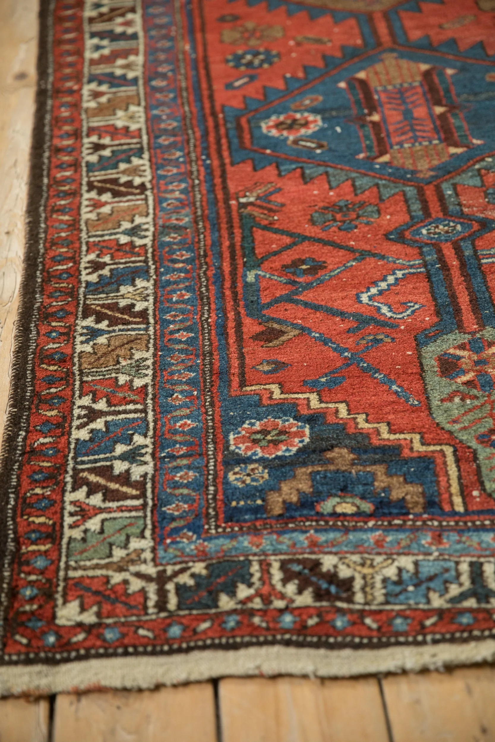 3.5x9 Vintage Kurdish Hamadan Rug Runner - Image 8