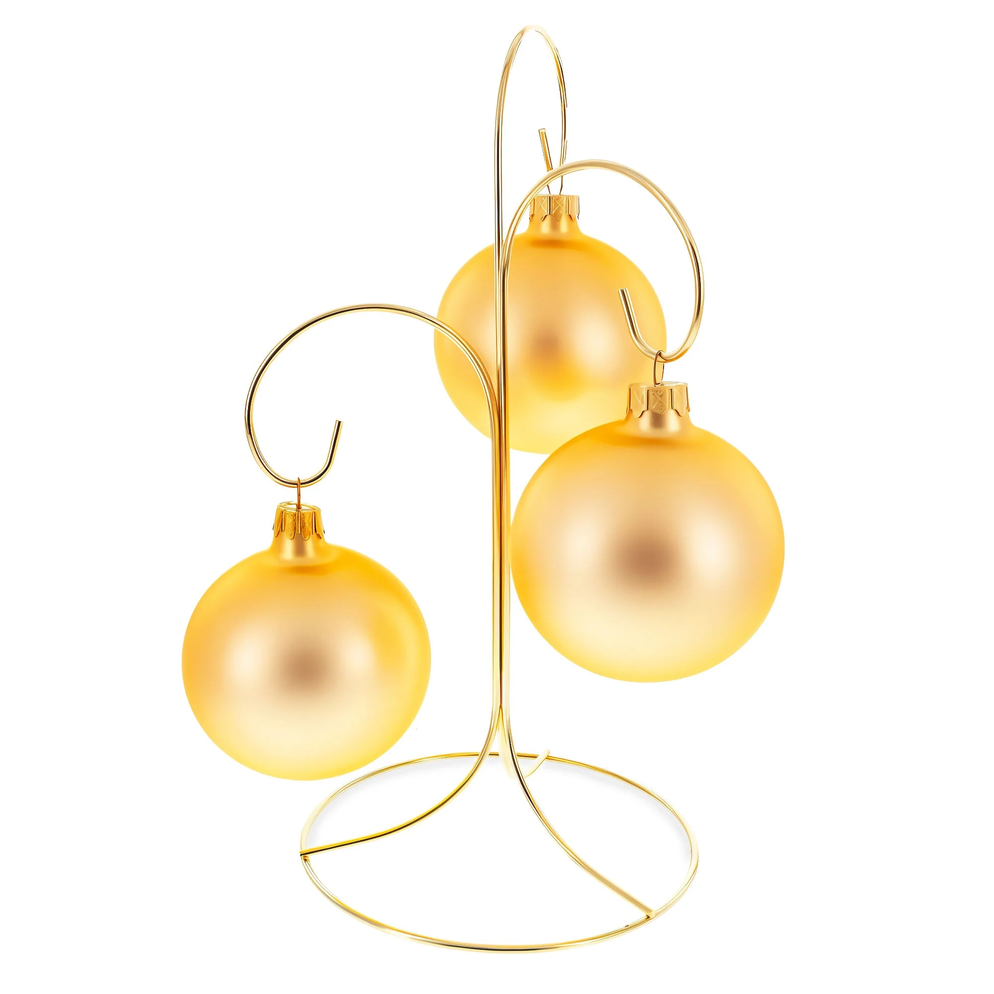 3-Arm 3-Tier Gold Brass Metal Ornament Stand Display 10.75 Inches (Taiwan) - Image 2