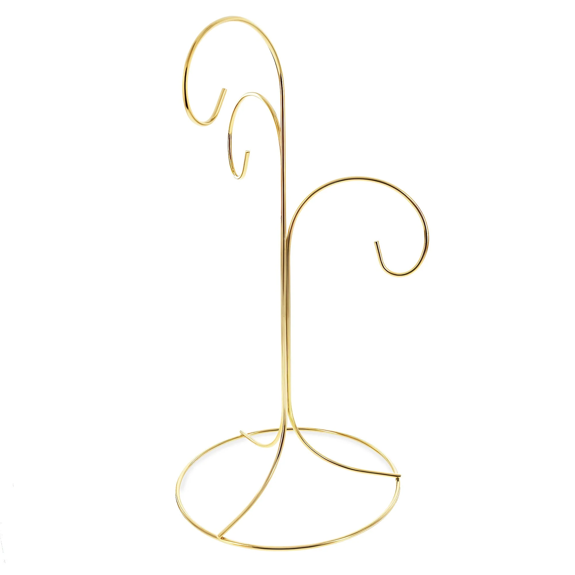 3-Arm 3-Tier Gold Brass Metal Ornament Stand Display 10.75 Inches (Taiwan) - Image 4
