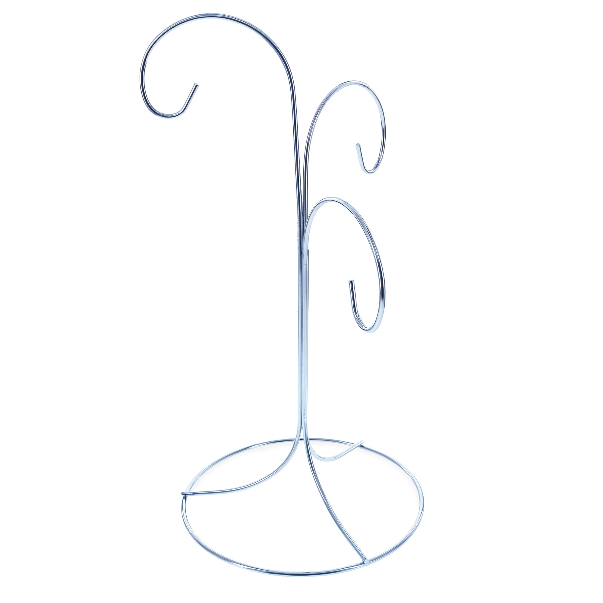 3-Arm 3-Tier Silver Metal Ornament Stand Display 10.75 Inches (Taiwan) - Image 4